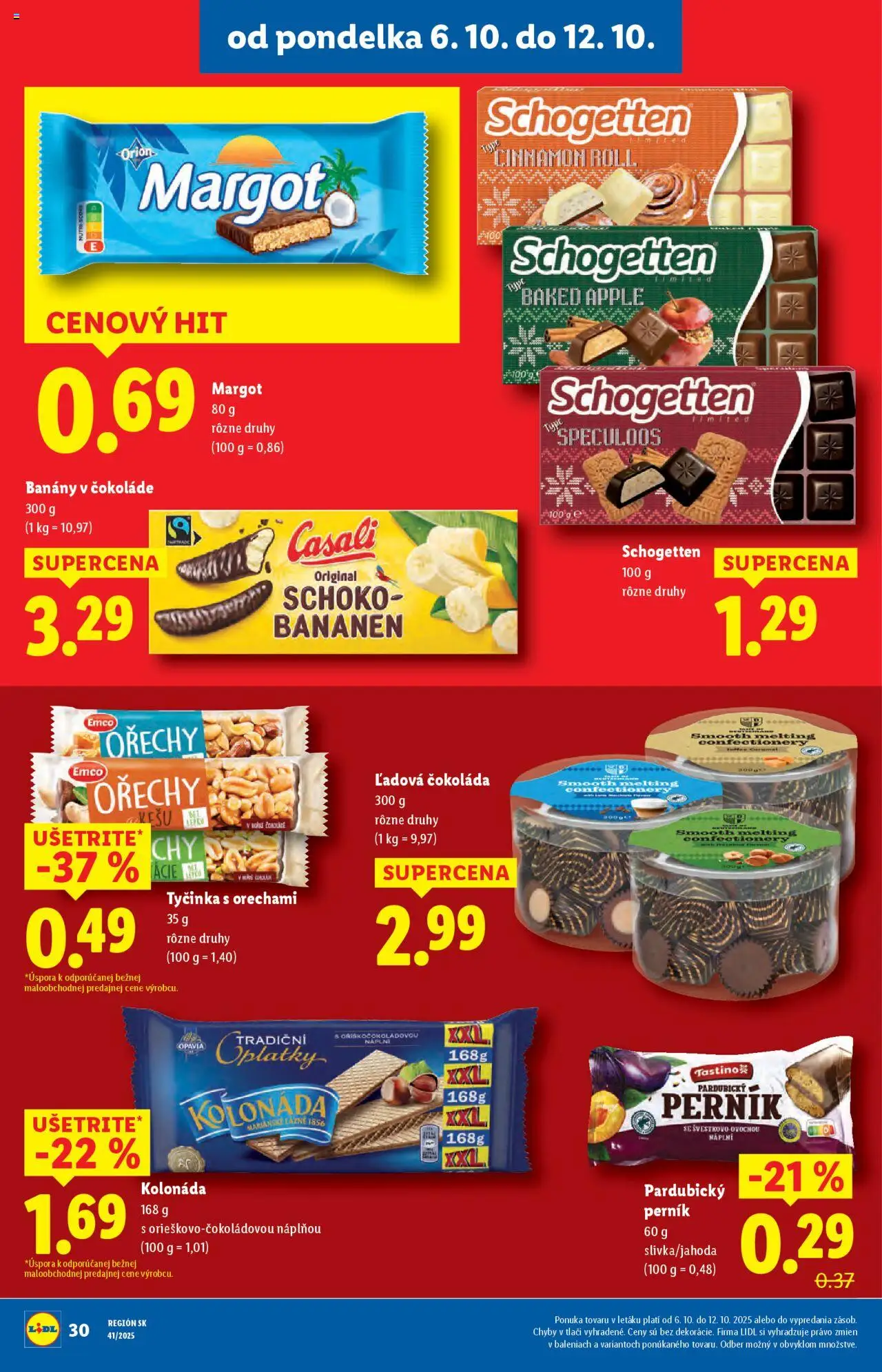 Nové Lidl akcie – leták je platný od 09.10.2025 | Strana: 76 | Produkty: Banány, Apple, Čokoláda, Orechy