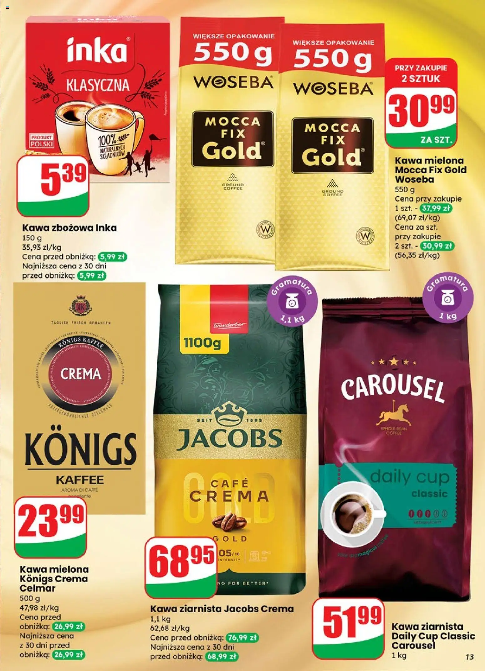 Dino Gazetka od 29.10.2025 | Strona: 13 | Produkty: Kawa ziarnista, Kawa