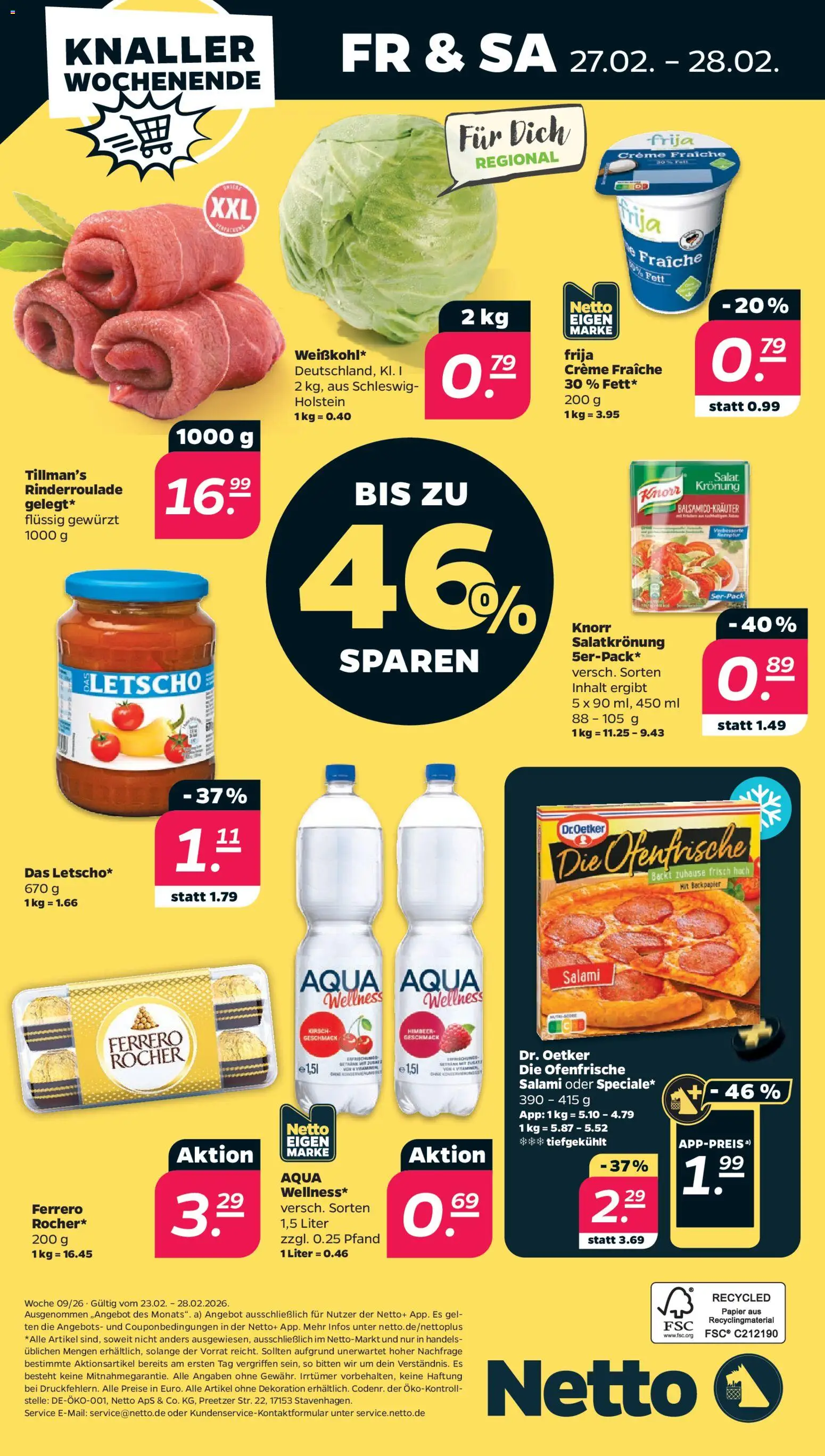 Netto Prospekt 	 – gültig ab 23.02.2026 | Seite: 38 | Produkte: Knorr, Creme, Salami, Salat