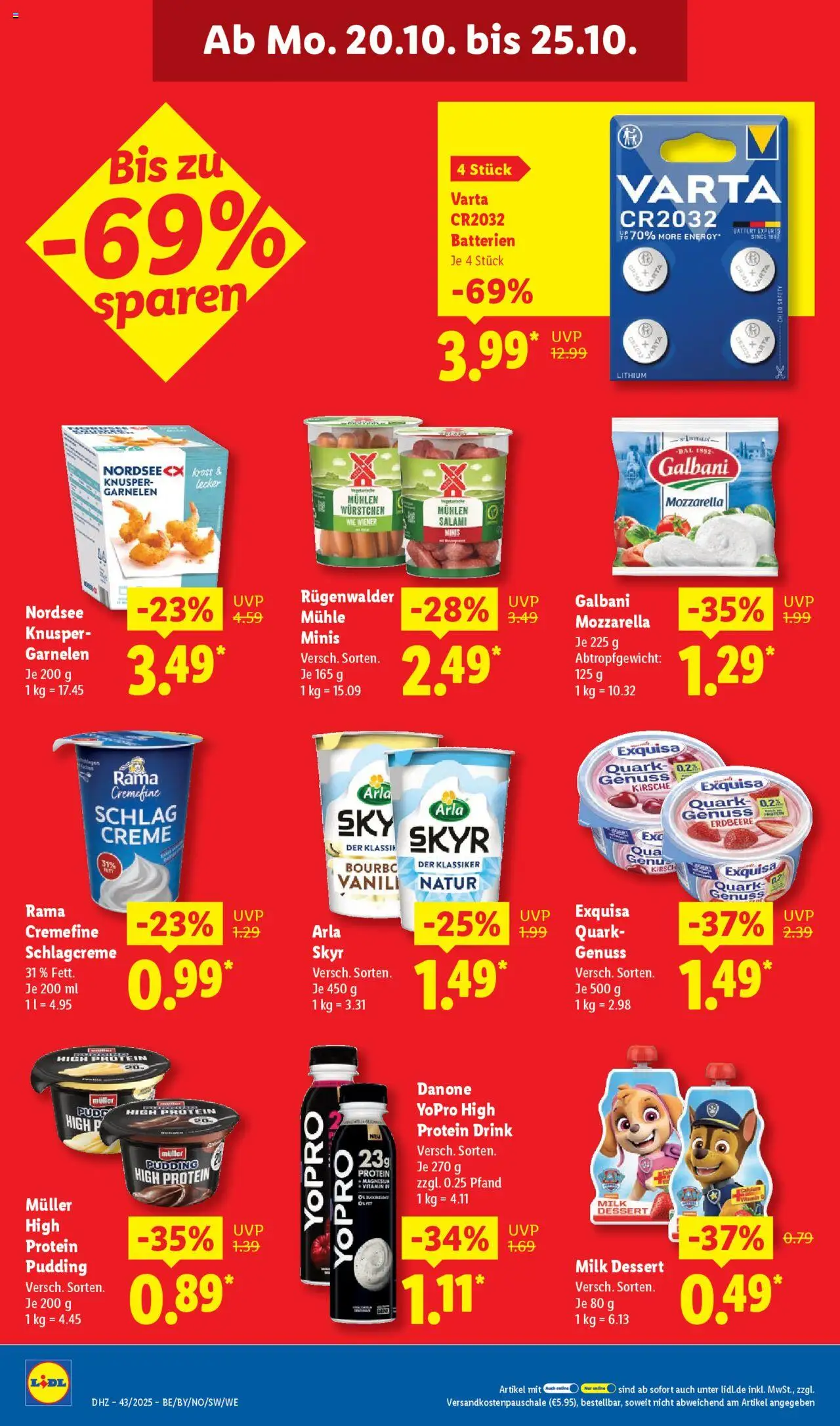 Lidl Prospekt Stuttgart-Mitte – gültig ab 20.10.2025 | Seite: 16 | Produkte: Rama, Batterien, Pudding, Creme
