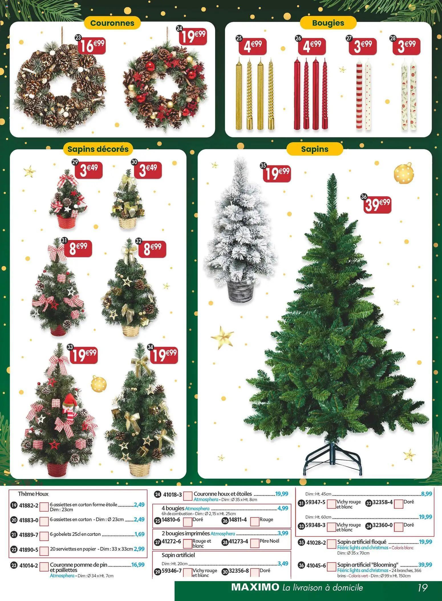 {H1} | Page: 19 | Produits: Pomme, Sapin artificiel