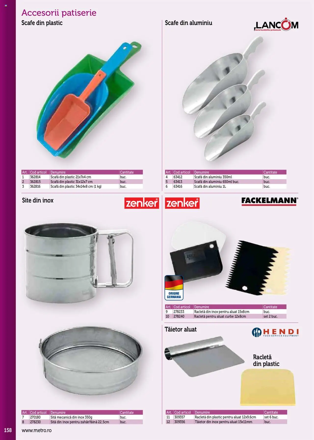 Noul catalog Metro – valabil de la 17.09.2025 | Pagină: 158 | Produse: Sită, Aluat