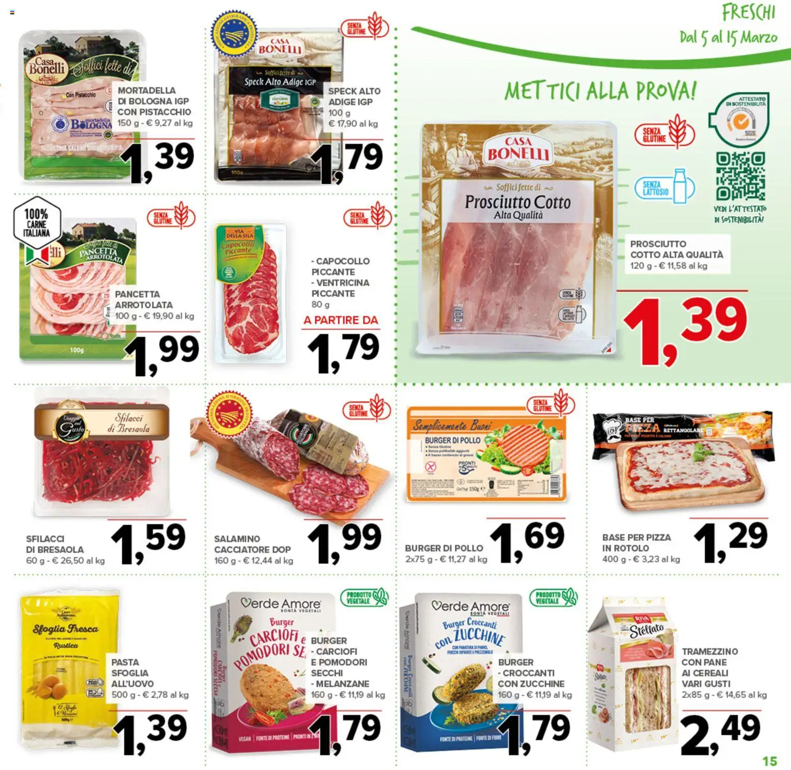 Volantino Todis del 05.03.2026 | Pagina: 15 | Prodotti: Bresaola, Mortadella, Tramezzino, Pomodori secchi