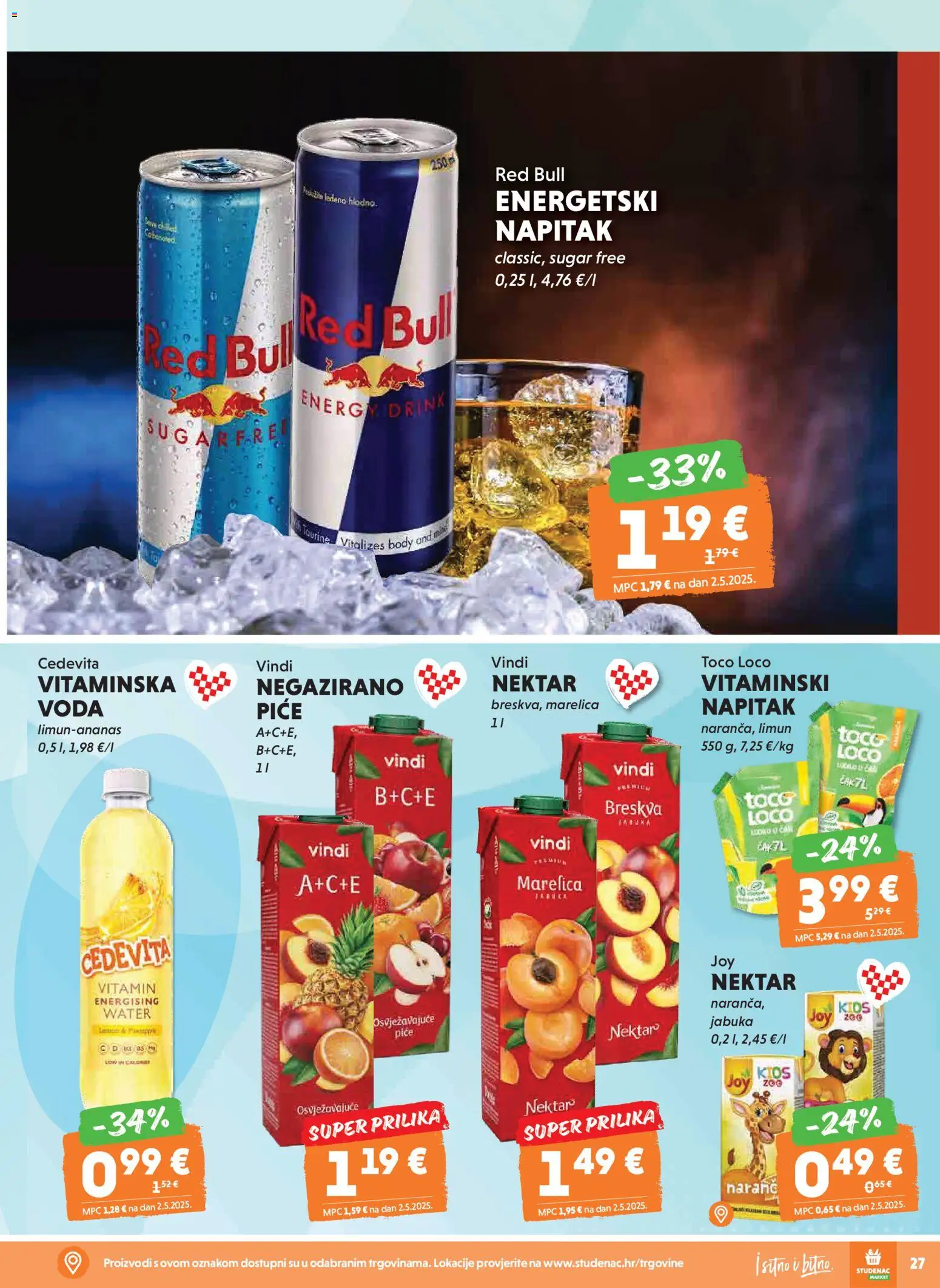 Studenac katalog | vrijedi od 08.04.2026 | Stranica: 27 | Proizvodi: Limun, Breskva, Cedevita, Jabuka