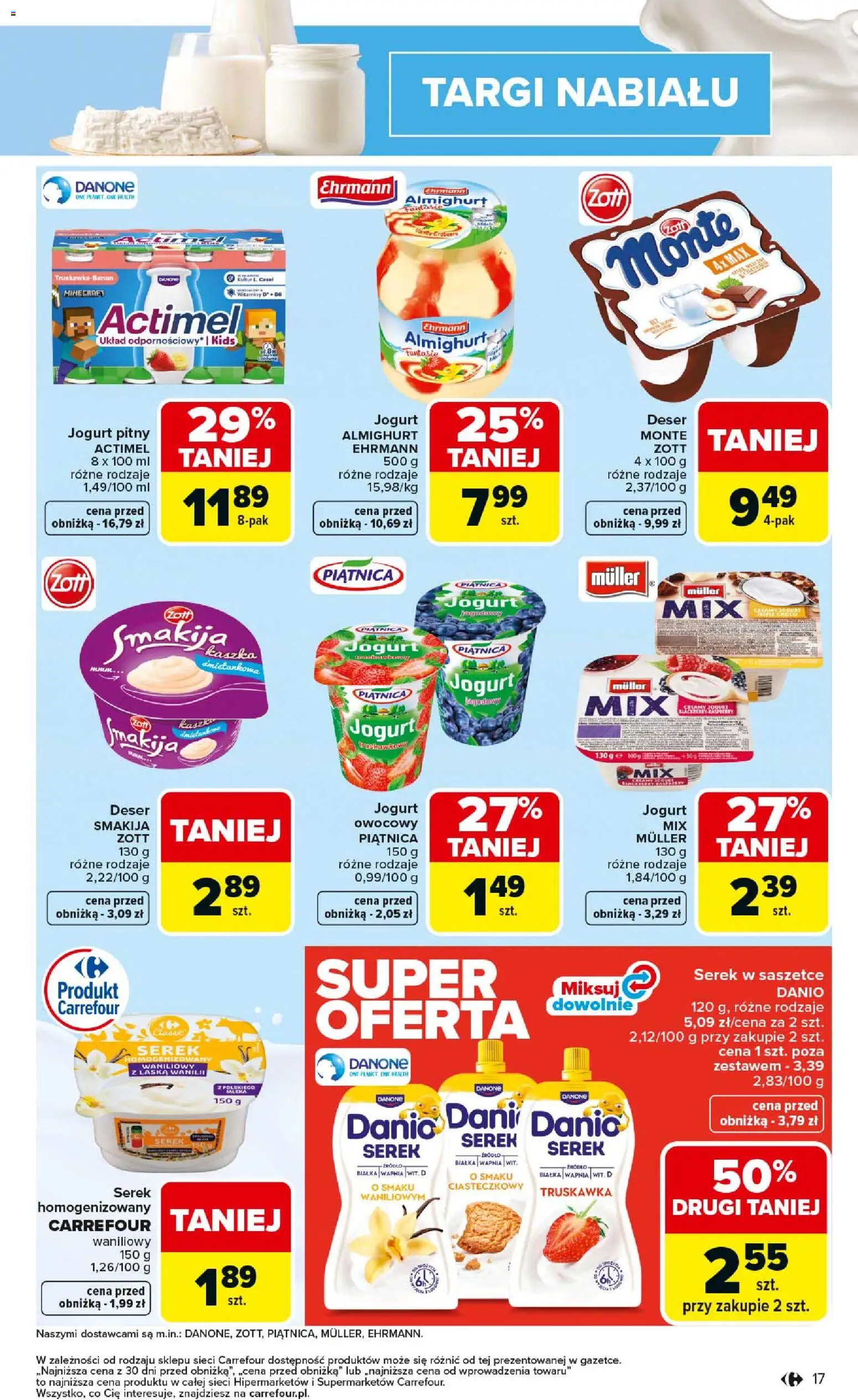 Carrefour gazetka od 02.03.2026 | Strona: 19 | Produkty: Serek, Jogurt pitny, Jogurt
