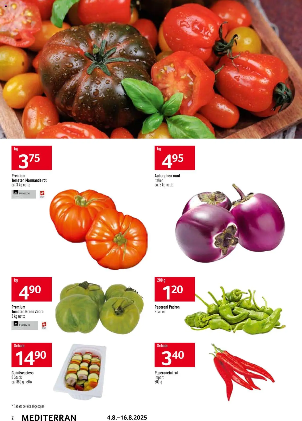 Prodega Aktionen Mediterran ab 04.08.2025 | Seite: 2 | Produkte: Tomaten