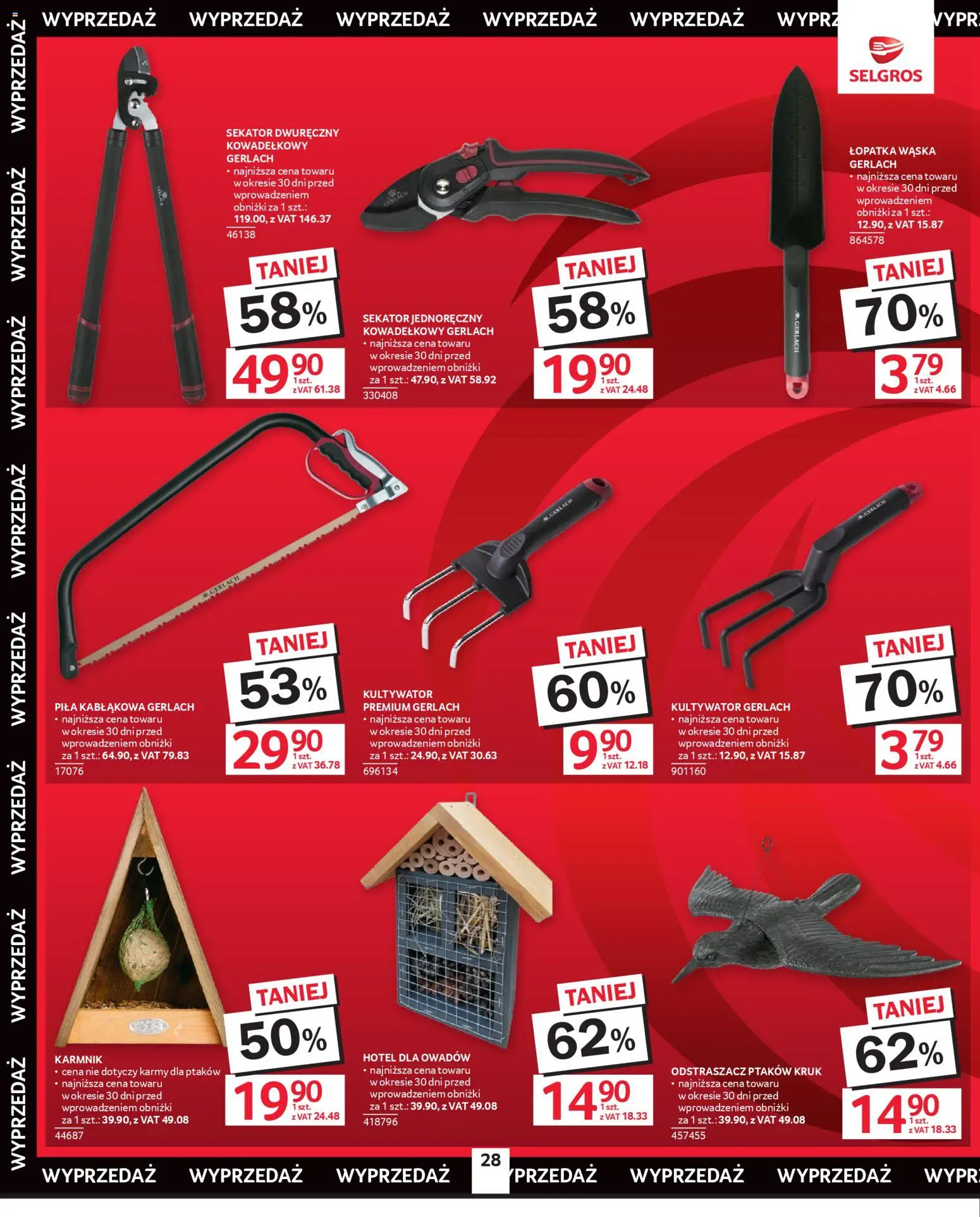 Selgros cash&carry gazetka - Oferta przemysłowa od 19.03.2026 | Strona: 30 | Produkty: Sekator, Odstraszacz ptaków