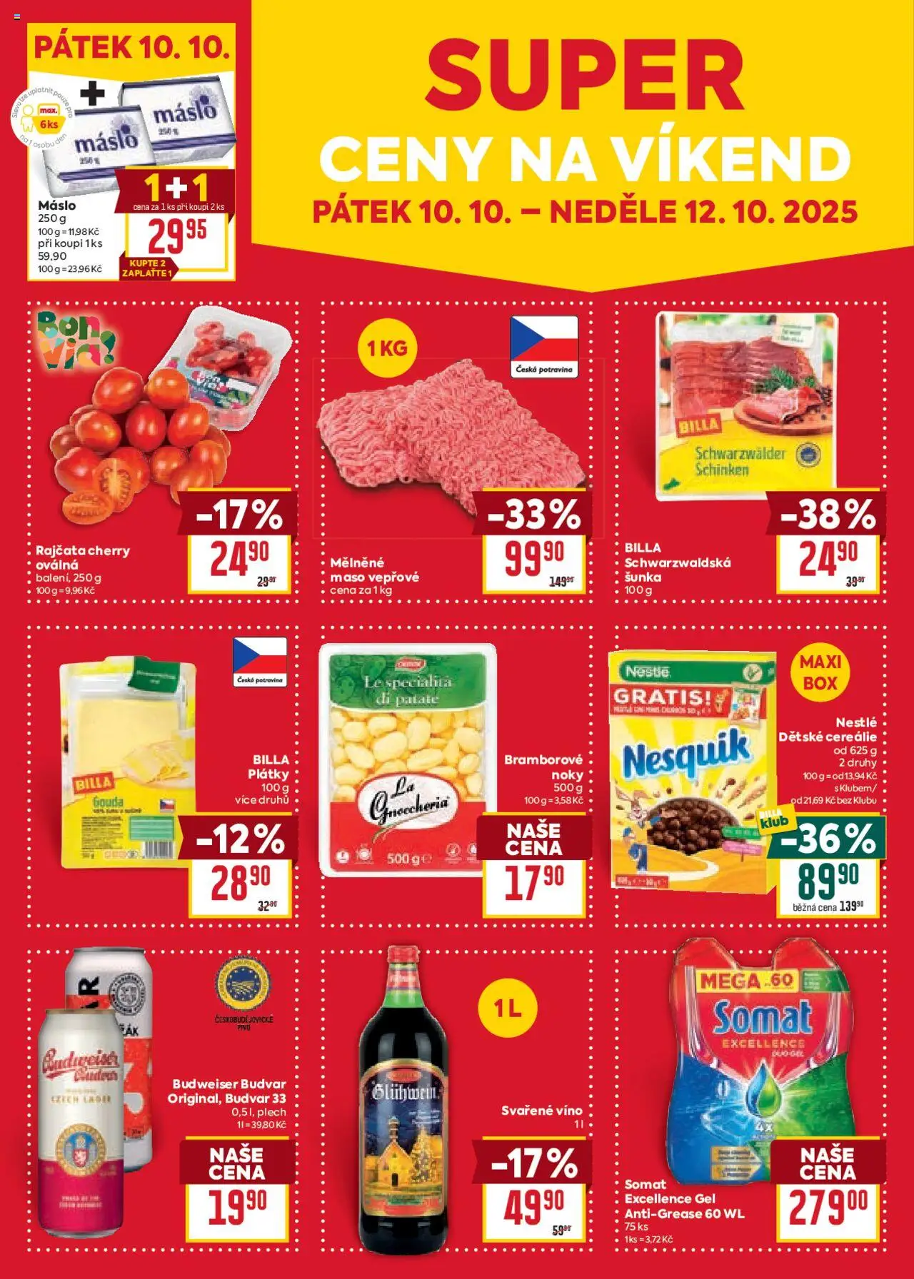 Billa Velký leták od 08.10.2025 | Strana: 37 | Produkty: Budvar, Pivo, Rajčata, Budvar 33