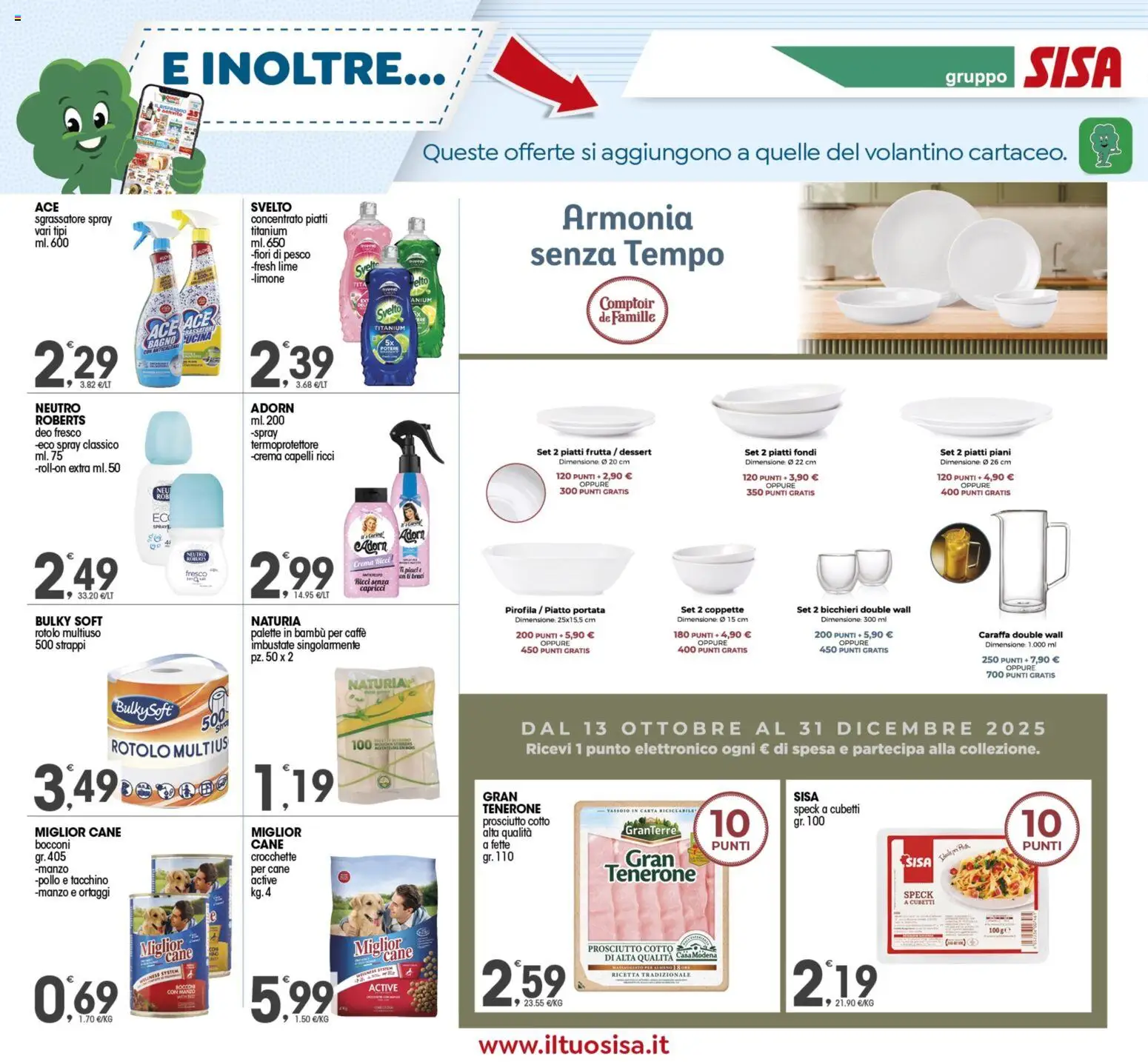 Volantino SISA del 25.11.2025 | Pagina: 15 | Prodotti: Prosciutto Cotto, Tacchino, Piatto, Bagno