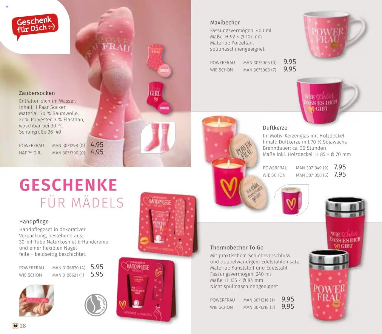 Müller Haushaltskatalog – gültig ab 03.10.2025 | Seite: 28 | Produkte: Socken, Nagelfeile