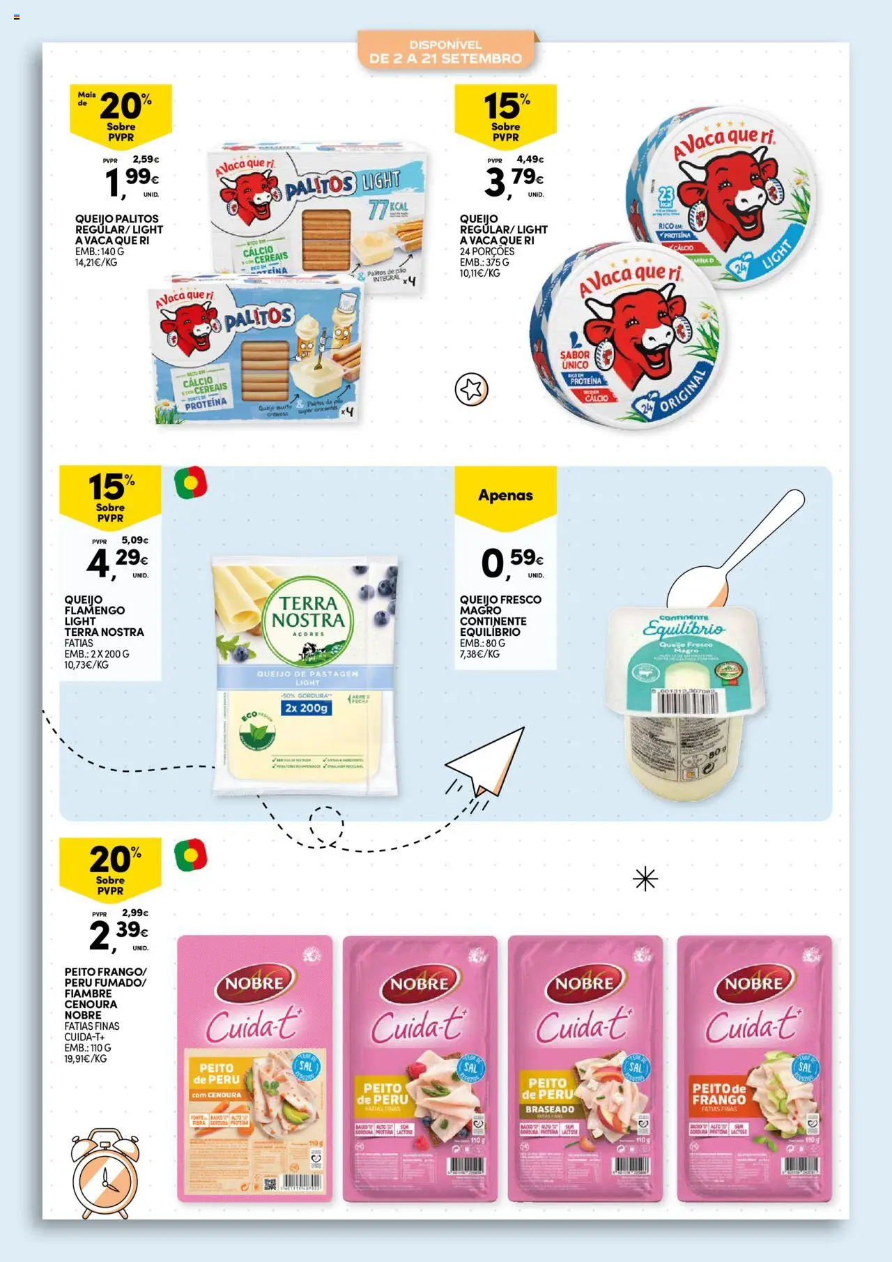 Continente - Regresso às Aulas: Regressamos com tudo │ válido de 12.08.2025 | Página: 62 | Produtos: Peito de peru, Frango, Cálcio, Queijo