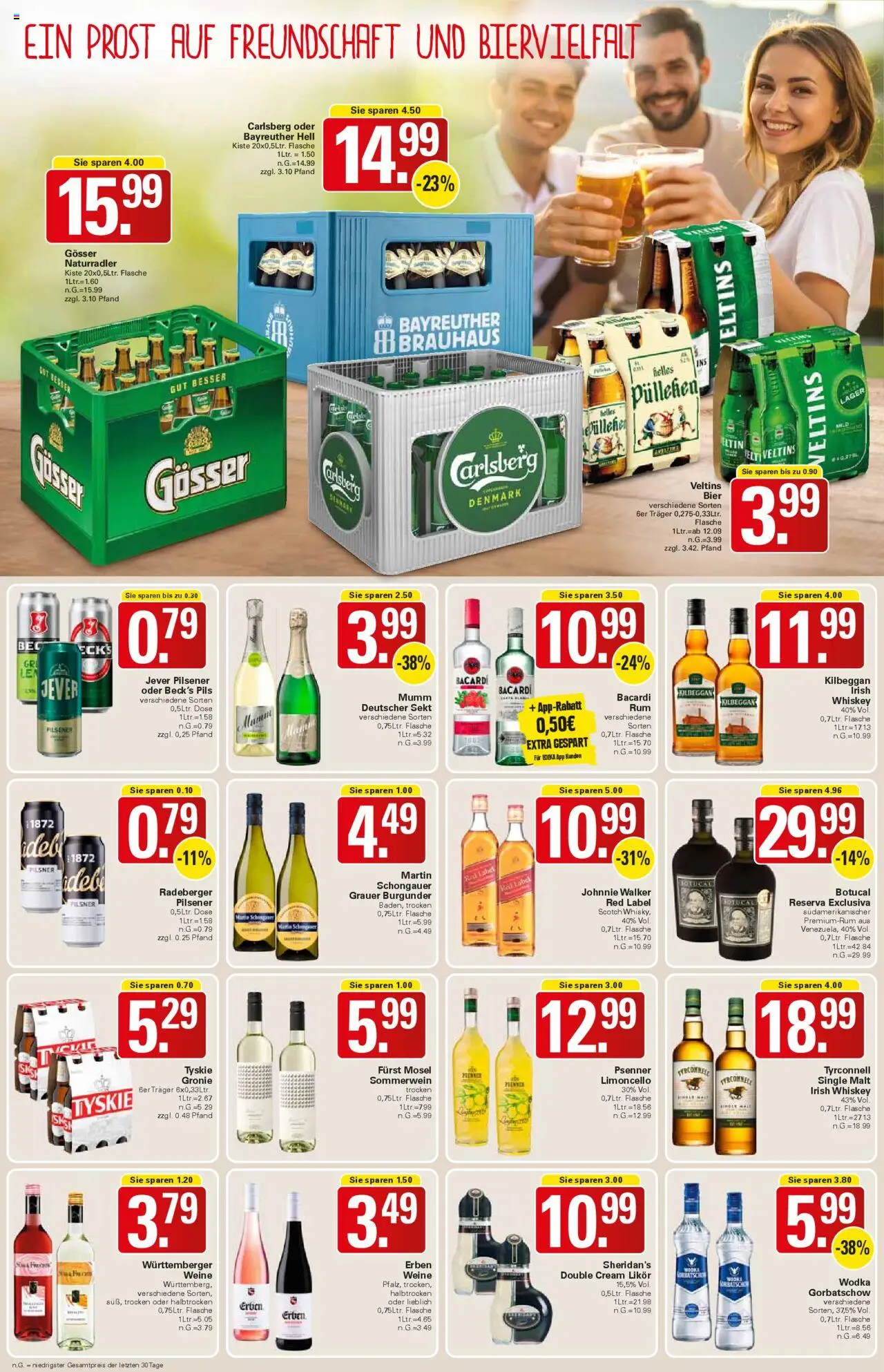 WEZ Prospekt – gültig ab 08.09.2025 | Seite: 14 | Produkte: Carlsberg, Bier, Limoncello, Veltins
