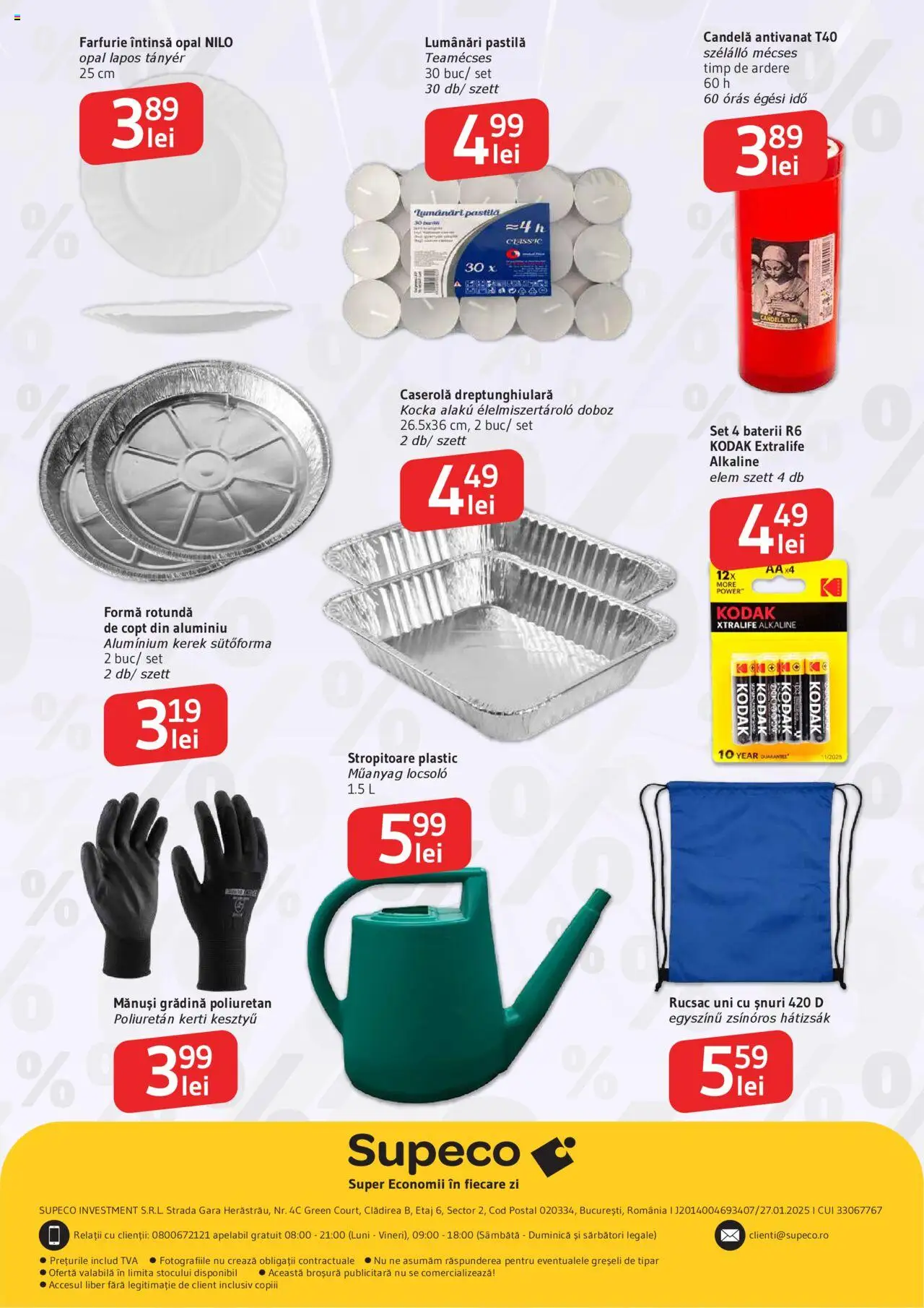 Supeco catalog - Prim Pret bilingv – valabil de la 28.08.2025 | Pagină: 11 | Produse: Mănuși, Baterii, Farfurie, Rucsac