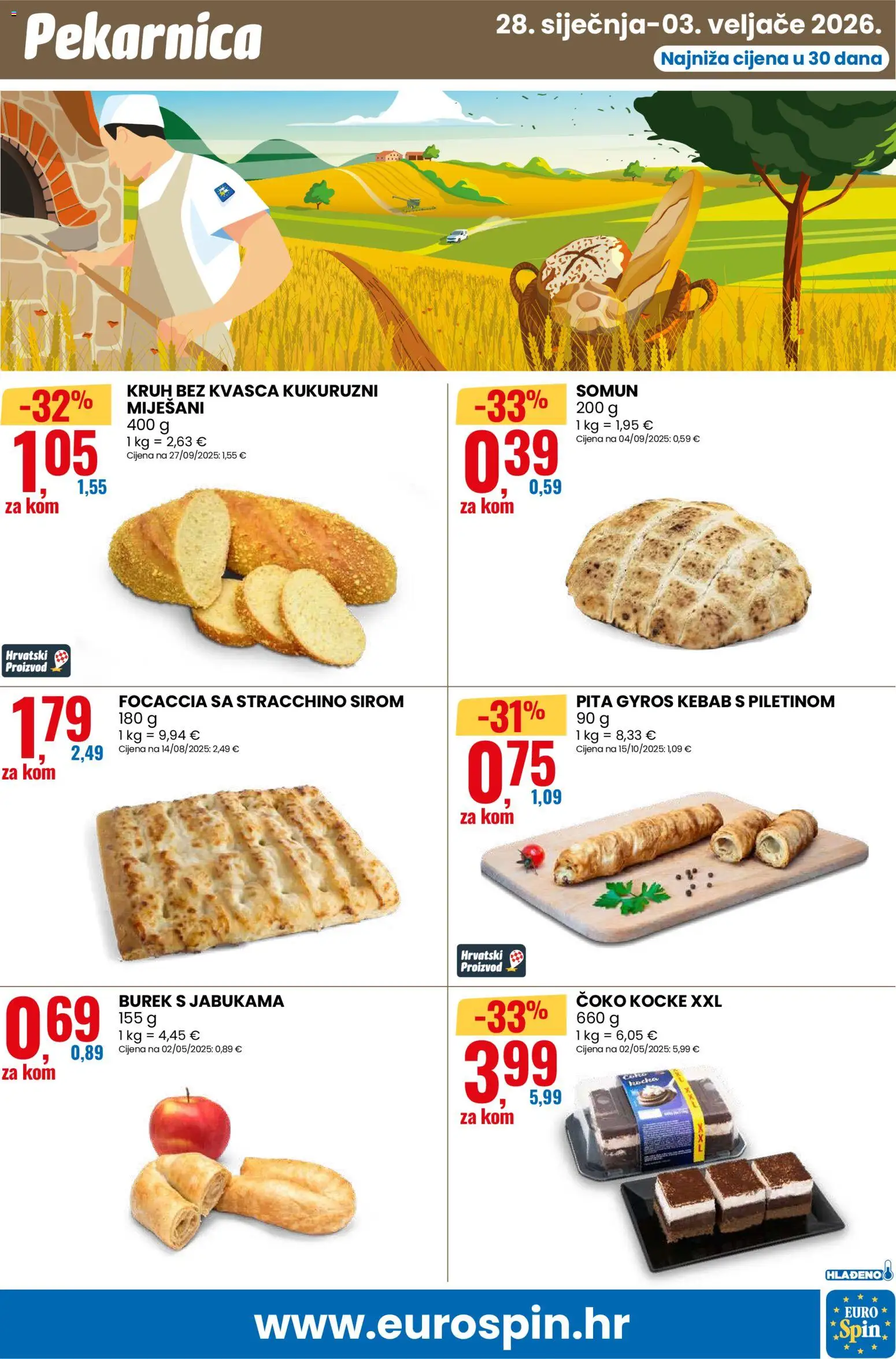 Eurospin katalog | vrijedi od 28.01.2026 | Stranica: 15 | Proizvodi: Somun, Kruh, Pita, Burek
