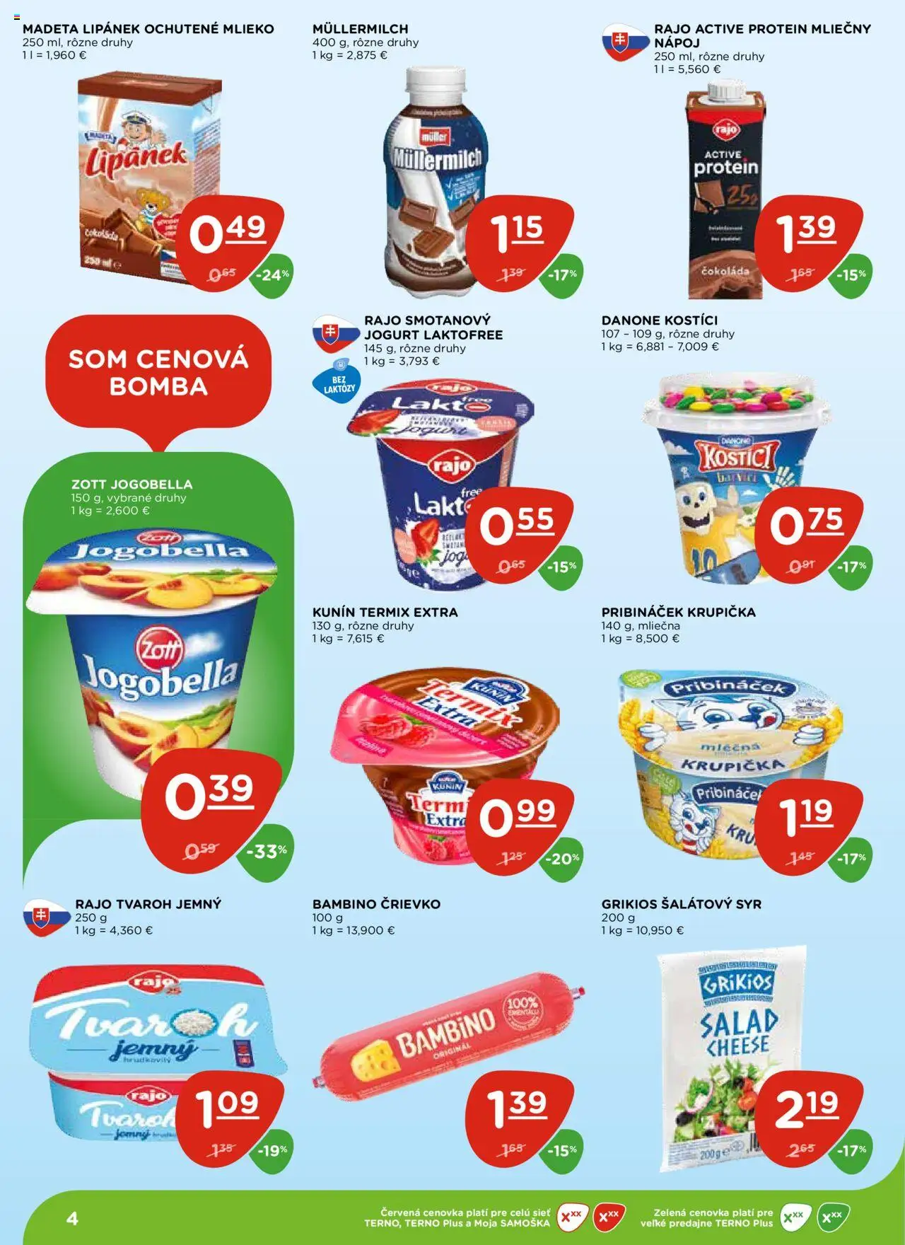 Terno leták │ platný od 17.07.2025 | Strana: 4 | Produkty: Mlieko, Syr, Protein, Čokoláda