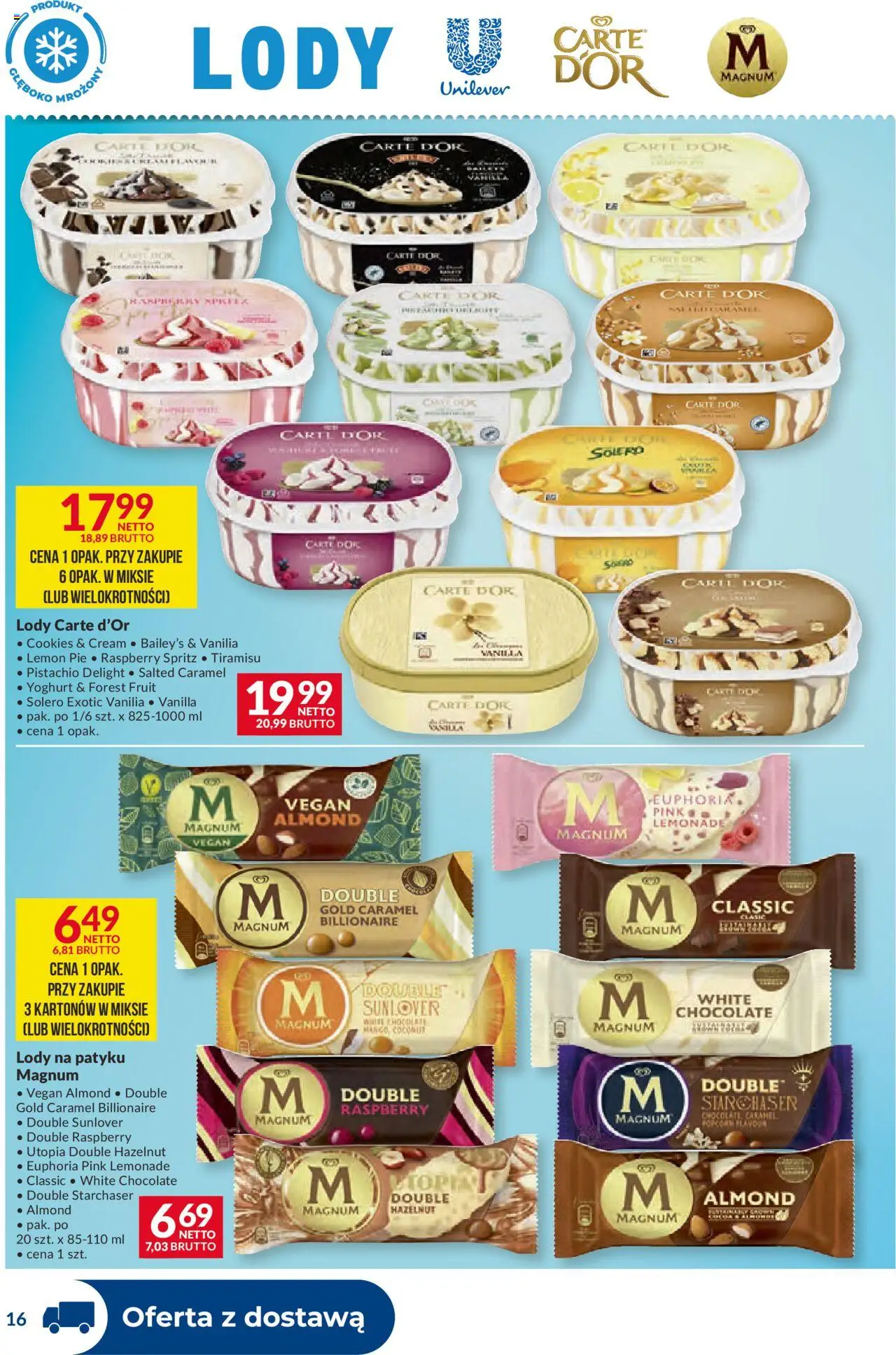 Makro Gazetka - Dystrybucja do sklepów od 16.09.2025 | Strona: 16 | Produkty: Mango, Tiramisu, Lody na patyku, Lody