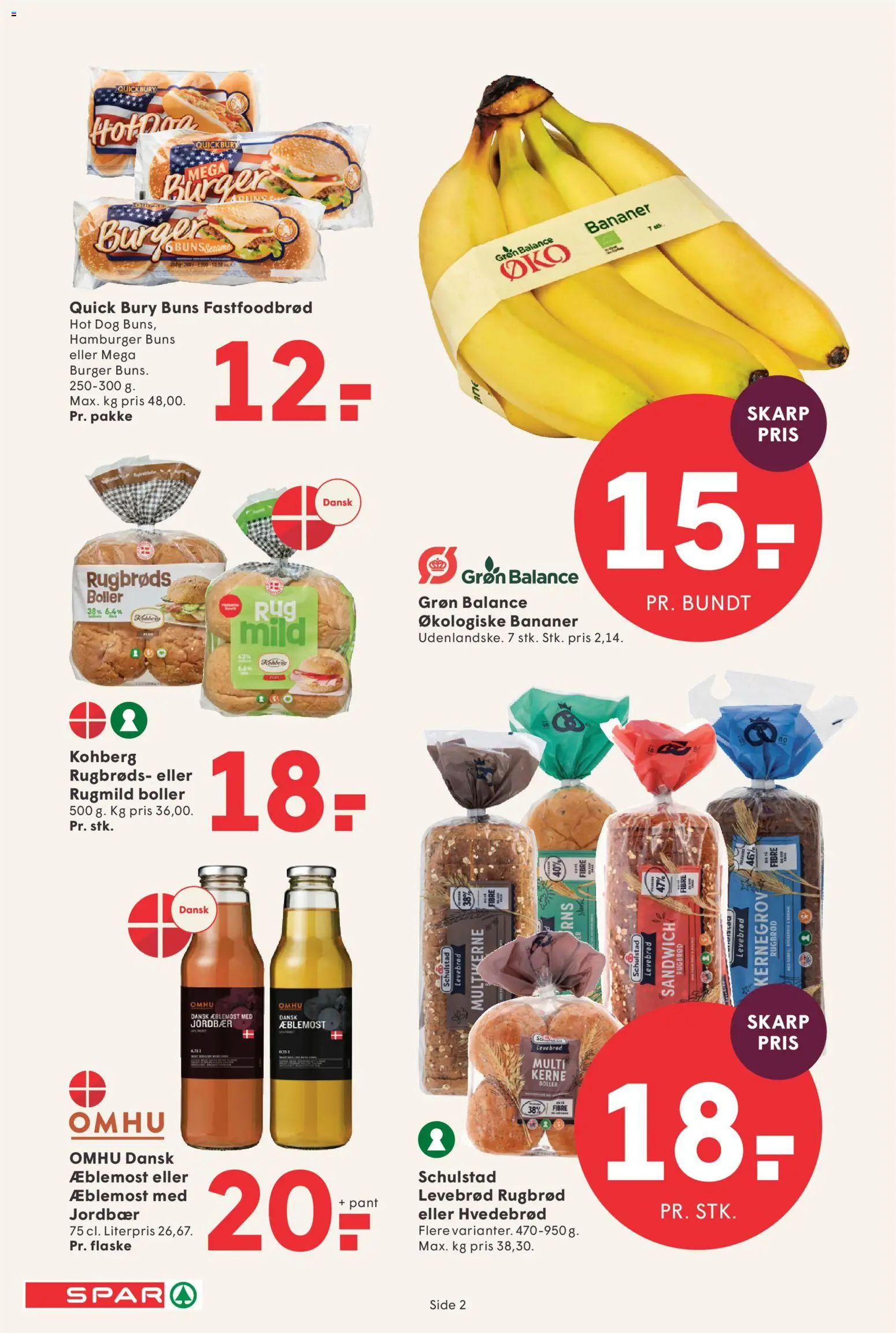 Spar tilbudsavis – gyldig fra 17.04.2026 | Side: 2 | Produkter: Bananer, Jordbær, Rugbrød