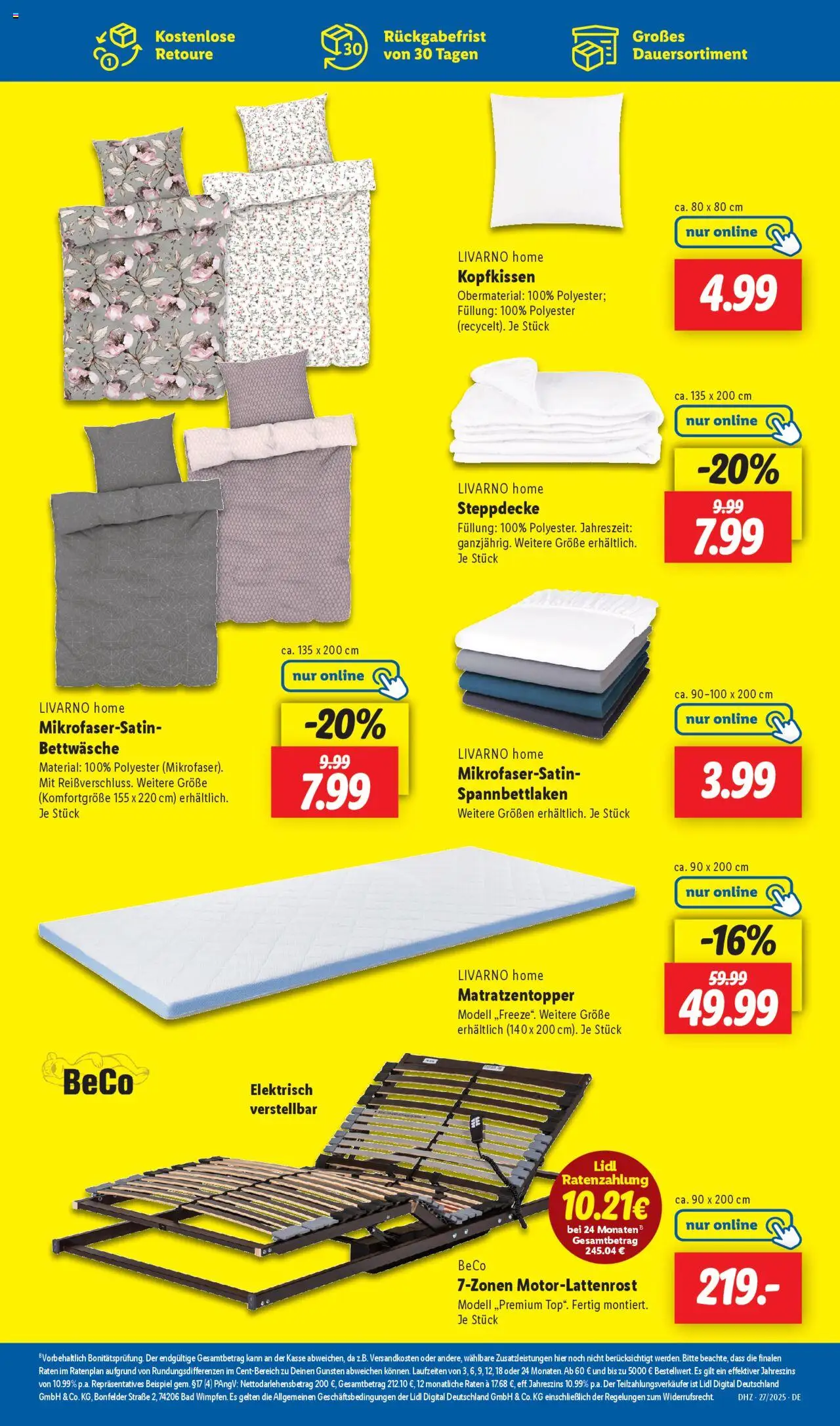 Lidl - Hamburg, Bremen - gültig ab dem 30.06.2025 | Seite: 25 | Produkte: Topper, Bettwäsche, Bad, Kopfkissen