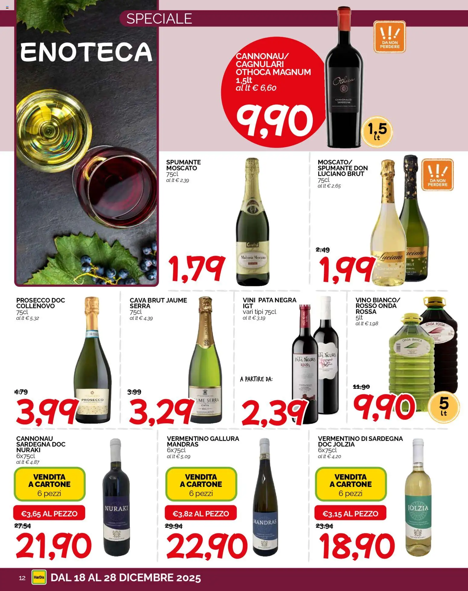 Volantino HarDis del 18.12.2025 | Pagina: 12 | Prodotti: Prosecco, Vino, Spumante, Enoteca
