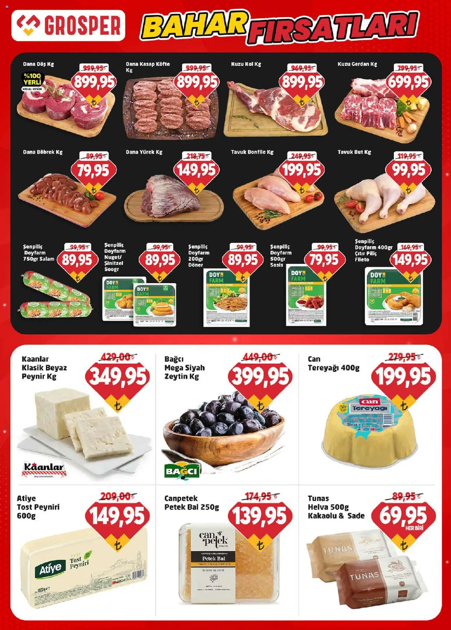 Grosper Katalog - 01.04.2026 tarihinden itibaren geçerlidir | Sayfa: 2 | Ürünler: Peynir, Sosis, Piliç, Zeytin