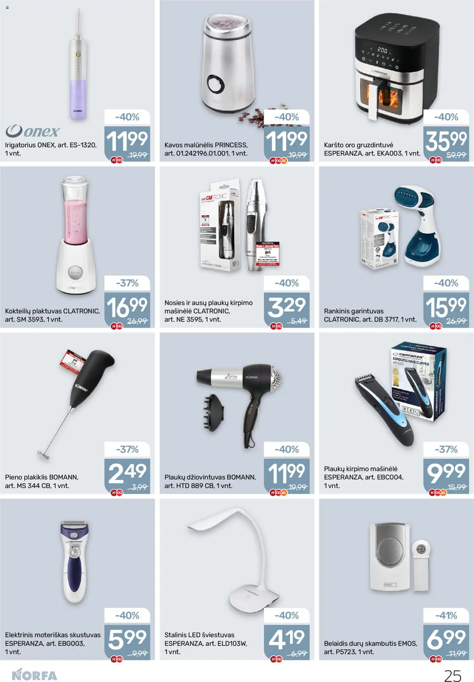 NORFA akcijos nuo 05.03.2026 | Puslapis: 25 | Prekių: Skustuvas, Malūnėlis, Plaktuvas