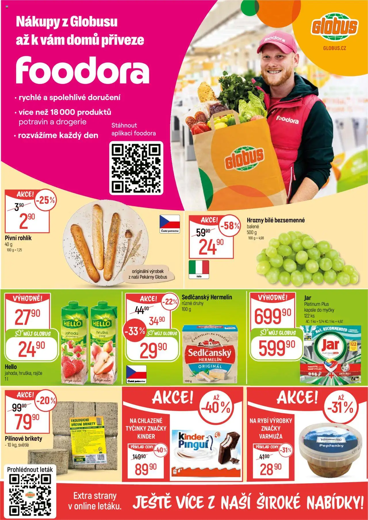 Globus leták - Liberec od 08.10.2025 | Strana: 2 | Produkty: Sedlčanský Hermelín, Globus, Kapsle do myčky, Kinder