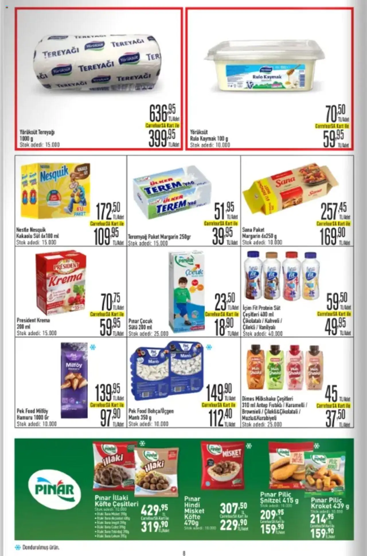 CarrefourSA Katalog - 26.09.2025 tarihinden itibaren geçerlidir | Sayfa: 8 | Ürünler: Süt, Yağ, Krema, Piliç