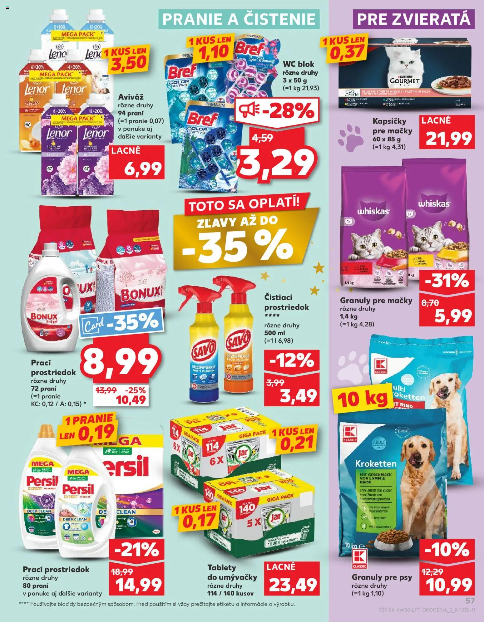 Nové Kaufland akcie – leták je platný od 11.12.2025 | Strana: 57 | Produkty: Savo, Wc blok, Bonux, Lenor