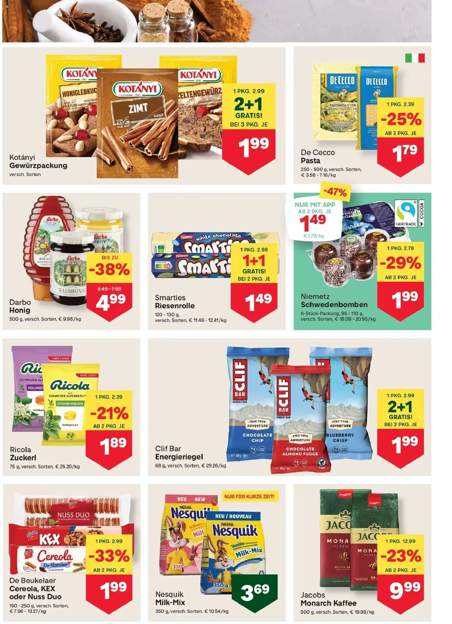 MPREIS Pfunds gültig ab 06.11.2025 | Seite: 10 | Produkte: Pasta, Zucker, Kaffee