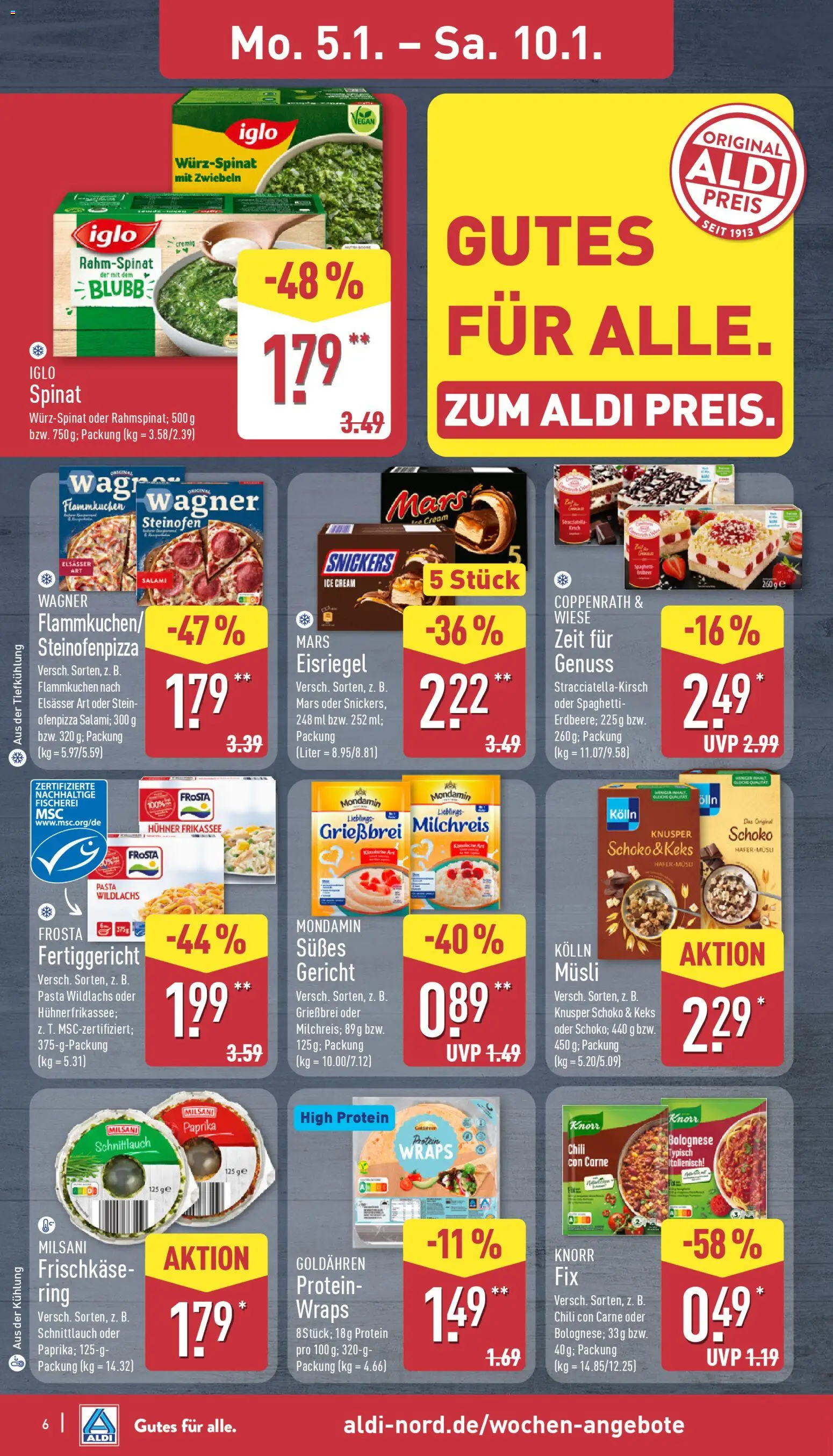 Aldi Prospekt 	 – gültig ab 05.01.2026 | Seite: 6 | Produkte: Musli, Kolln, Snickers, Paprika
