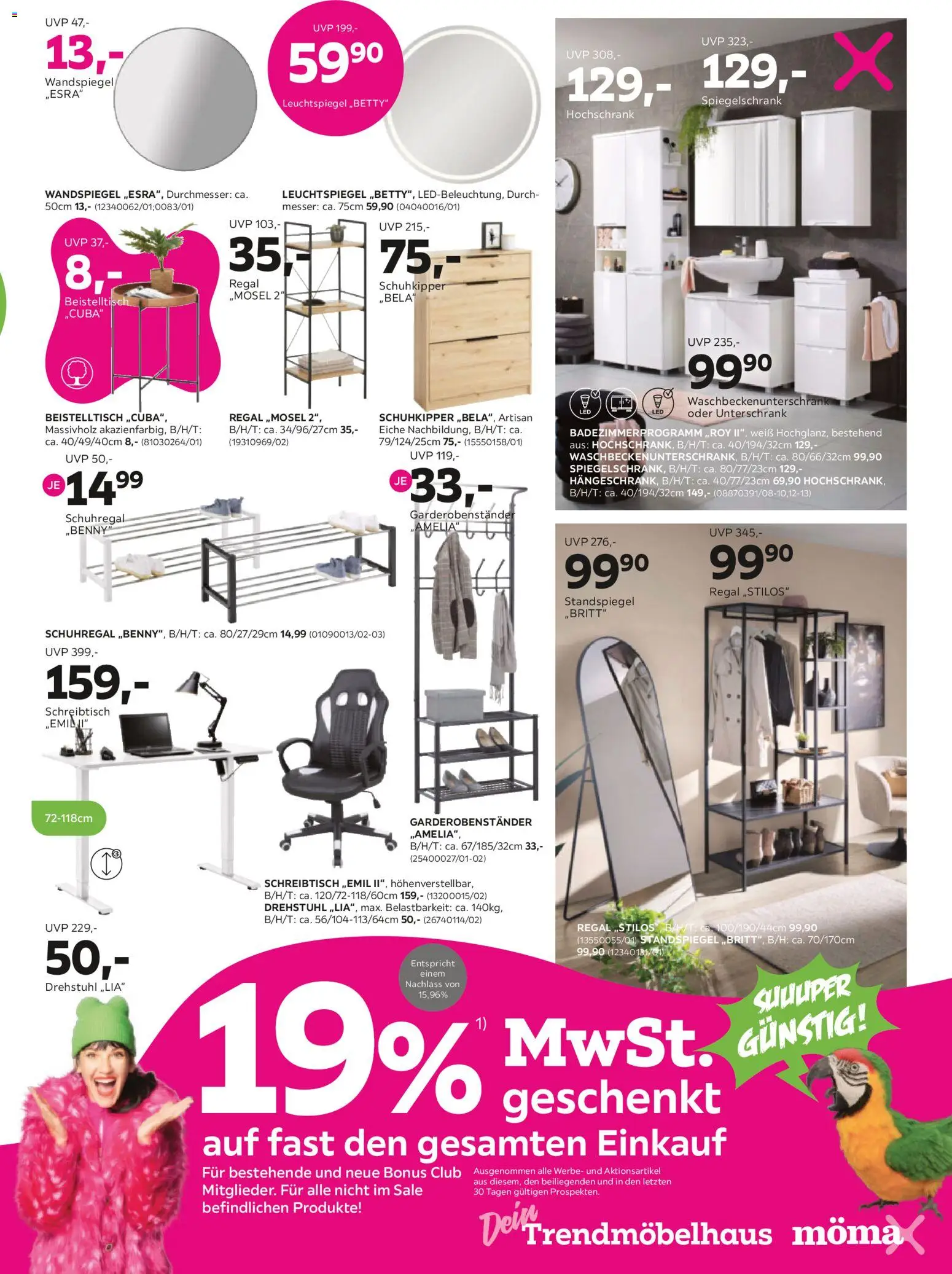 Mömax Prospekt 	 – gültig ab 07.01.2026 | Seite: 11 | Produkte: Wandspiegel, Spiegelschrank, Unterschrank, Hochschrank