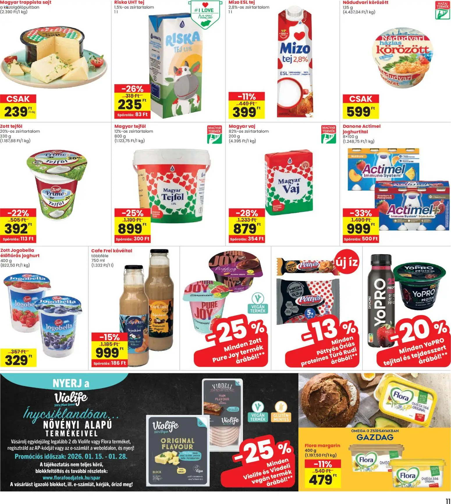 Interspar akciós ujság - amely érvényes a következő dátumtól: 15.01.2026 | Oldal: 11 | Termékek: Sajt, Vegán, Túró, Trappista sajt