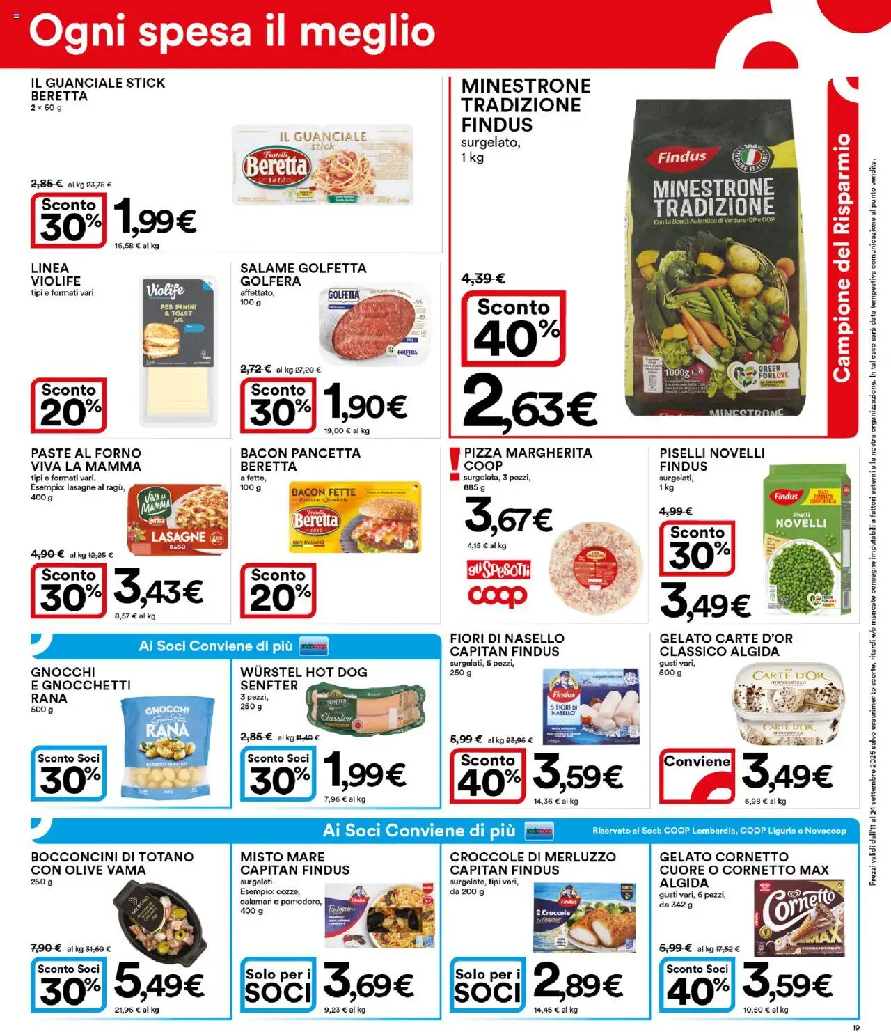 Volantino Ipercoop del 11.09.2025 | Pagina: 19 | Prodotti: Salame, Calamari, Piselli, Totano