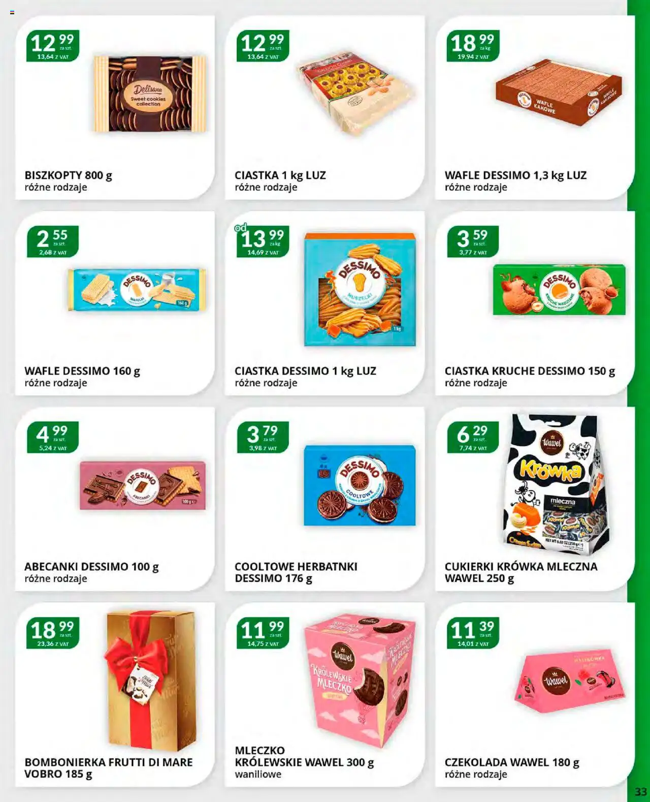 Eurocash Gazetka od 20.10.2025 | Strona: 33 | Produkty: Wafle, Krowka, Czekolada, Ciastka