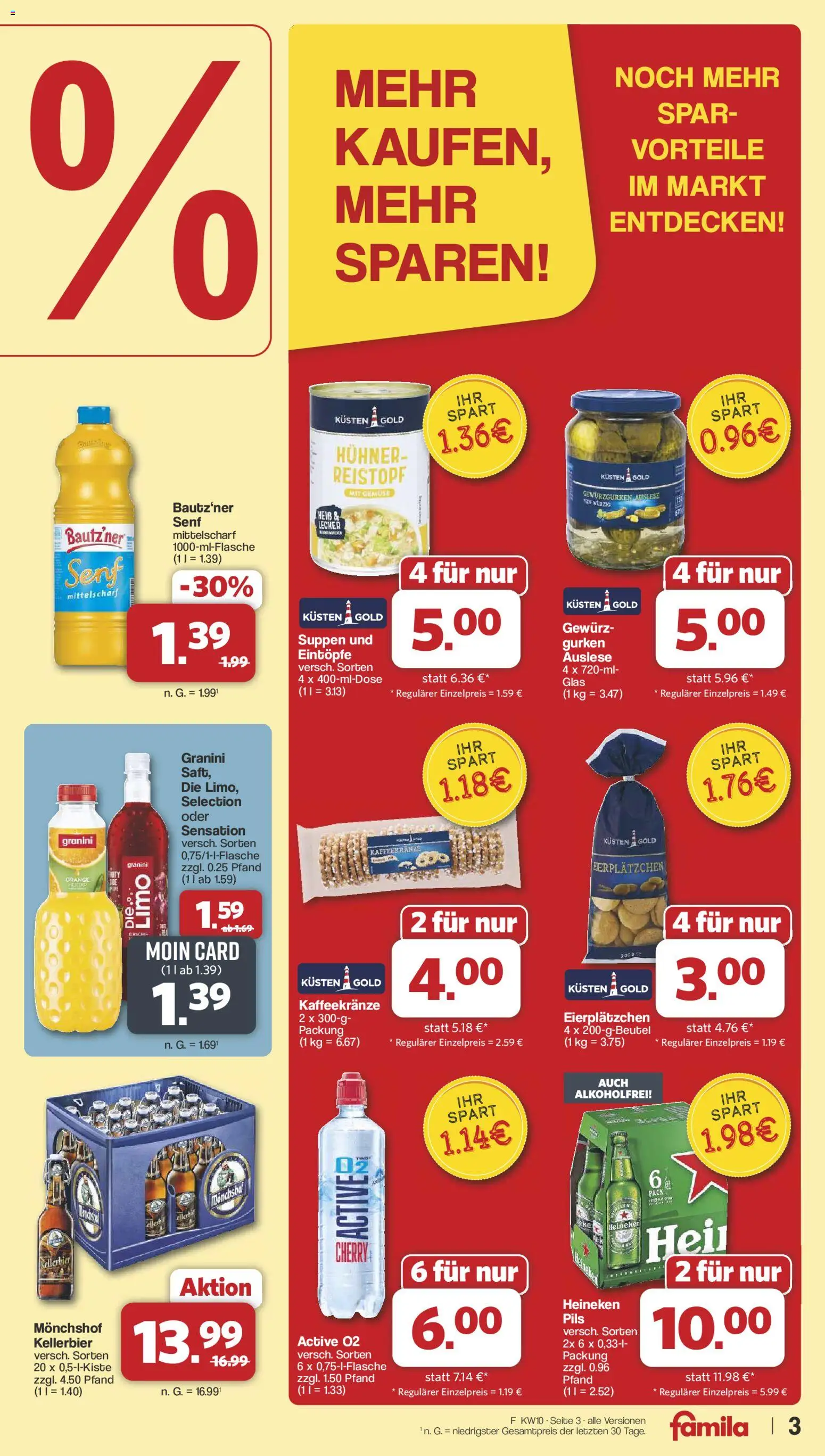 Famila Nordwest Prospekt 	 – gültig ab 02.03.2026 | Seite: 3 | Produkte: Monchshof, Pils, Gemüse, Gurken