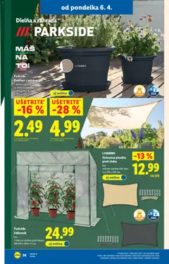 Lidl leták platný od 06.04.2026 | Strana: 40 | Produkty: Plachta, Parkside, Kvetináč