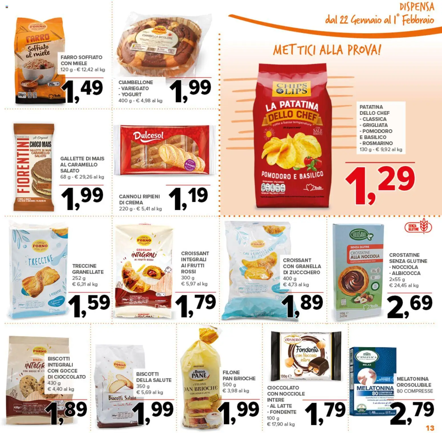 Volantino Todis del 22.01.2026 | Pagina: 13 | Prodotti: Sale, Pomodoro, Nocciole, Basilico