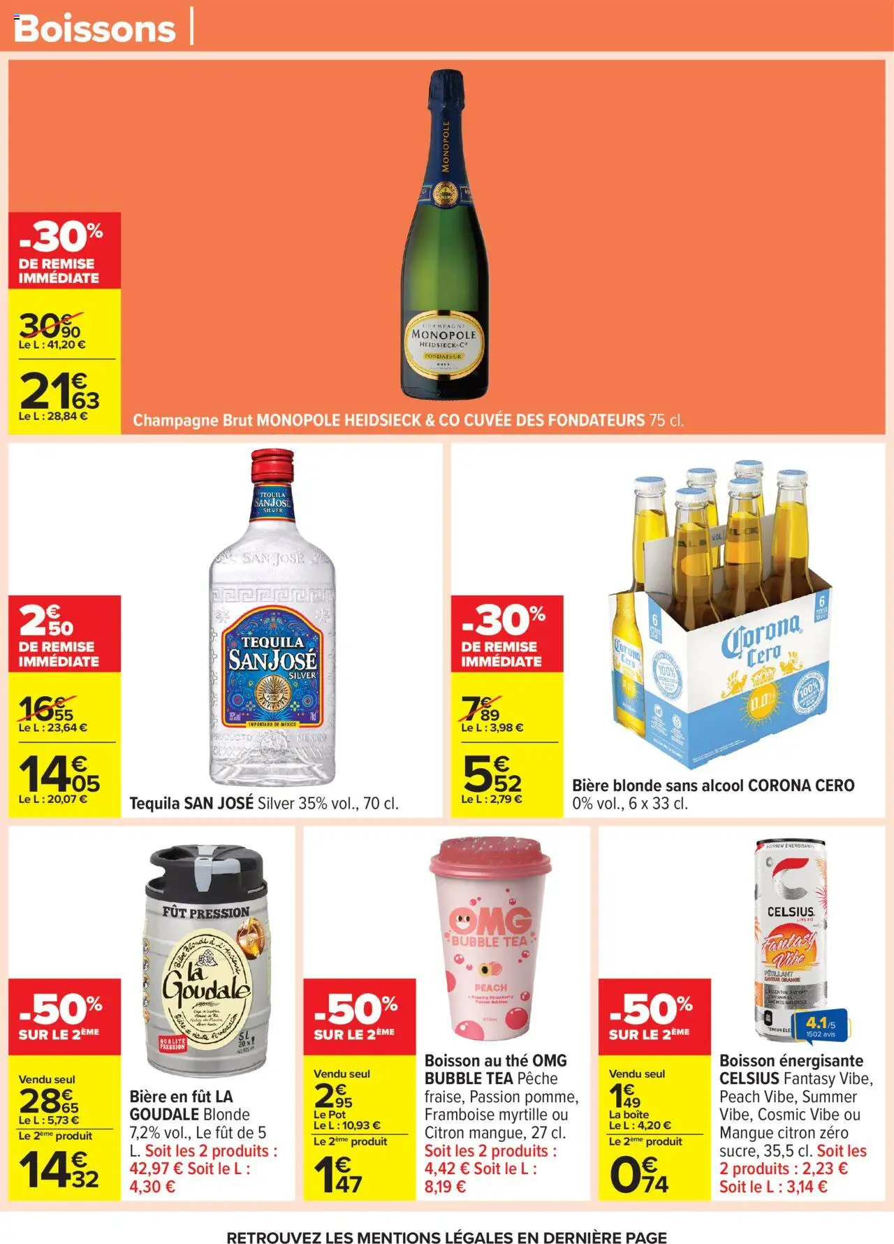  | Page: 41 | Produits: Mangue, Pêche, Bière blonde, Tequila