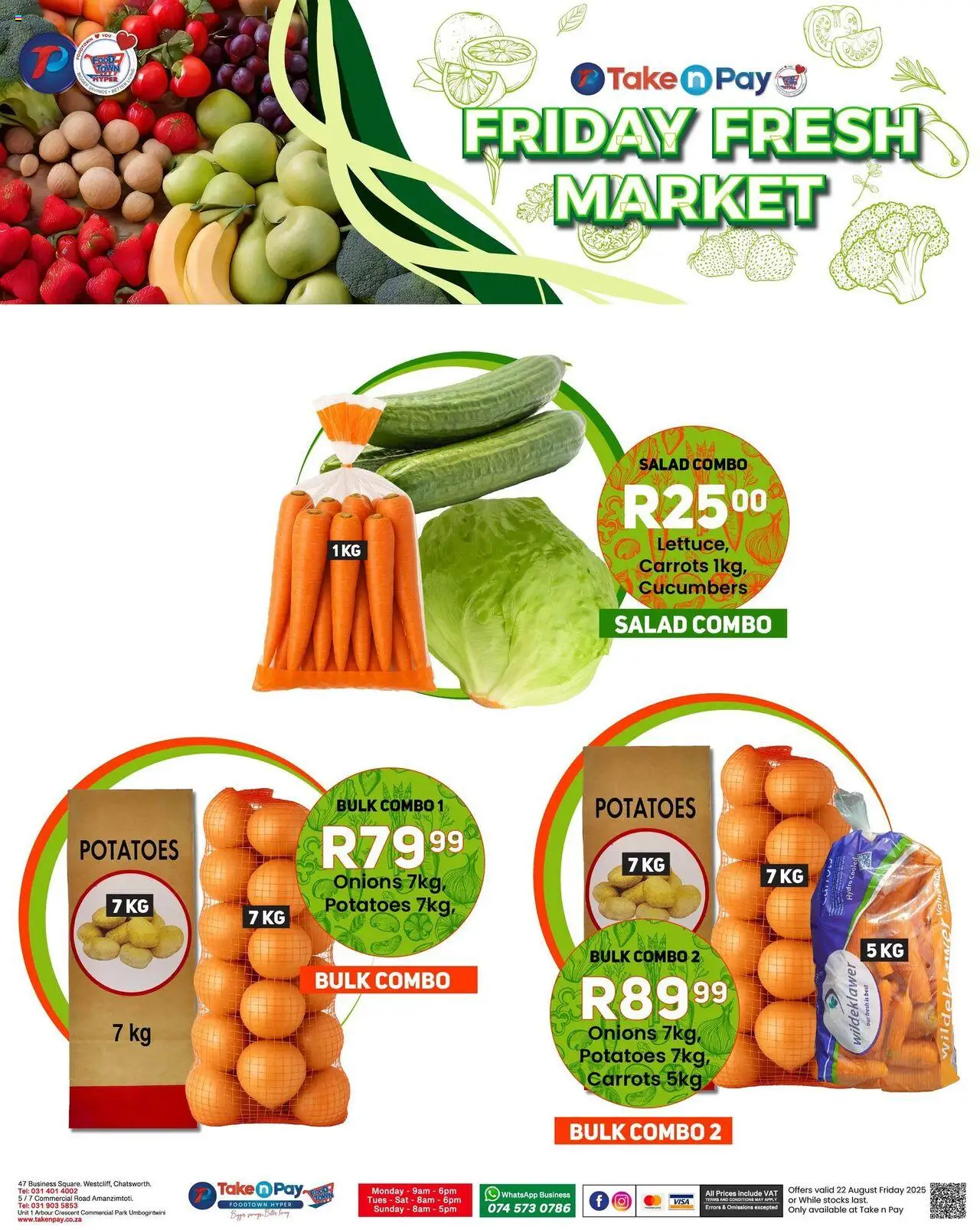 Take n Pay Friday Specials │ valid from 22.08.2025 | Page: 8 | Products: Carrots, Cucumbers, Salad, Potatoes