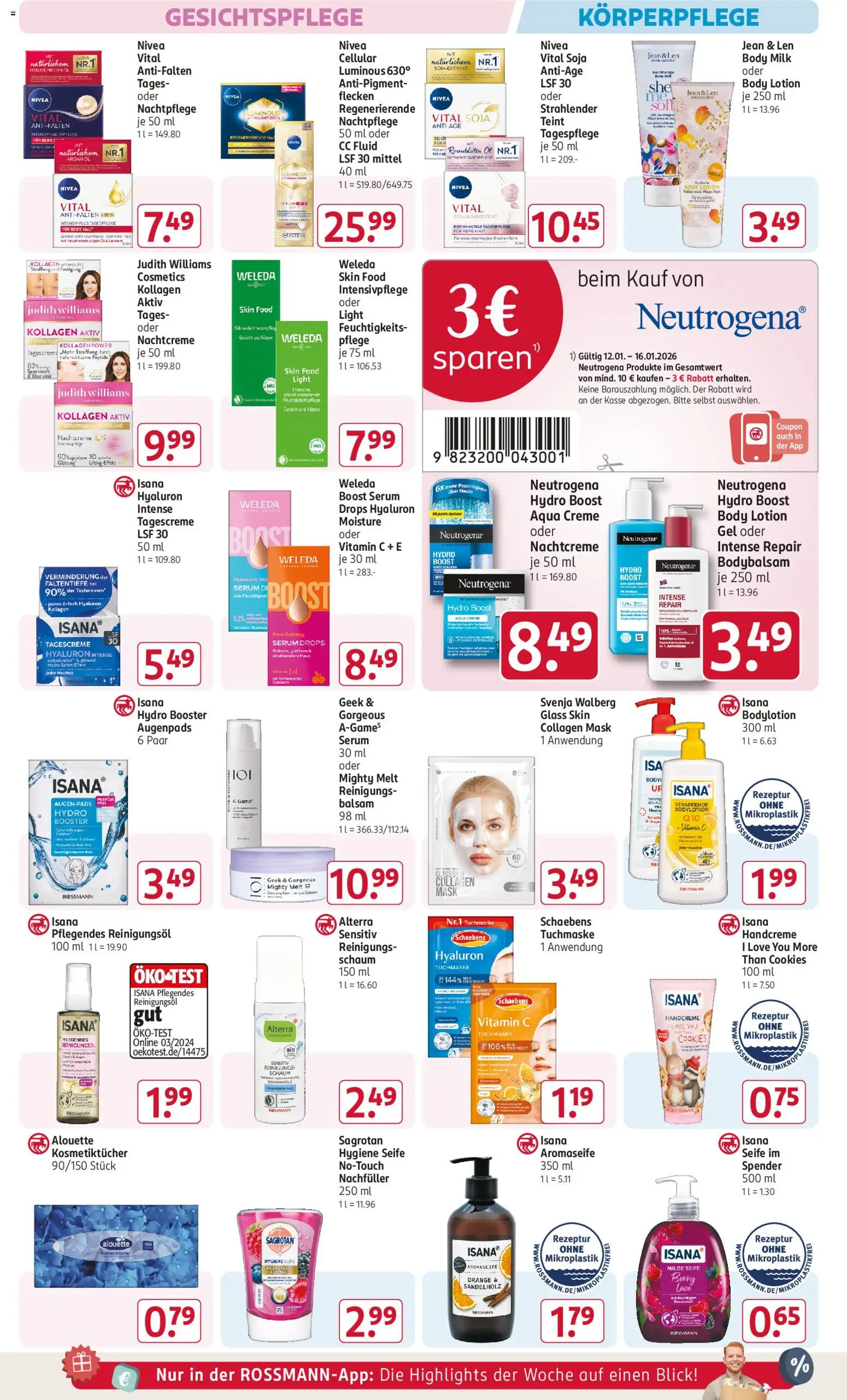 Rossmann Prospekt 	 – gültig ab 12.01.2026 | Seite: 6 | Produkte: Creme, Seife, Serum, Tagescreme