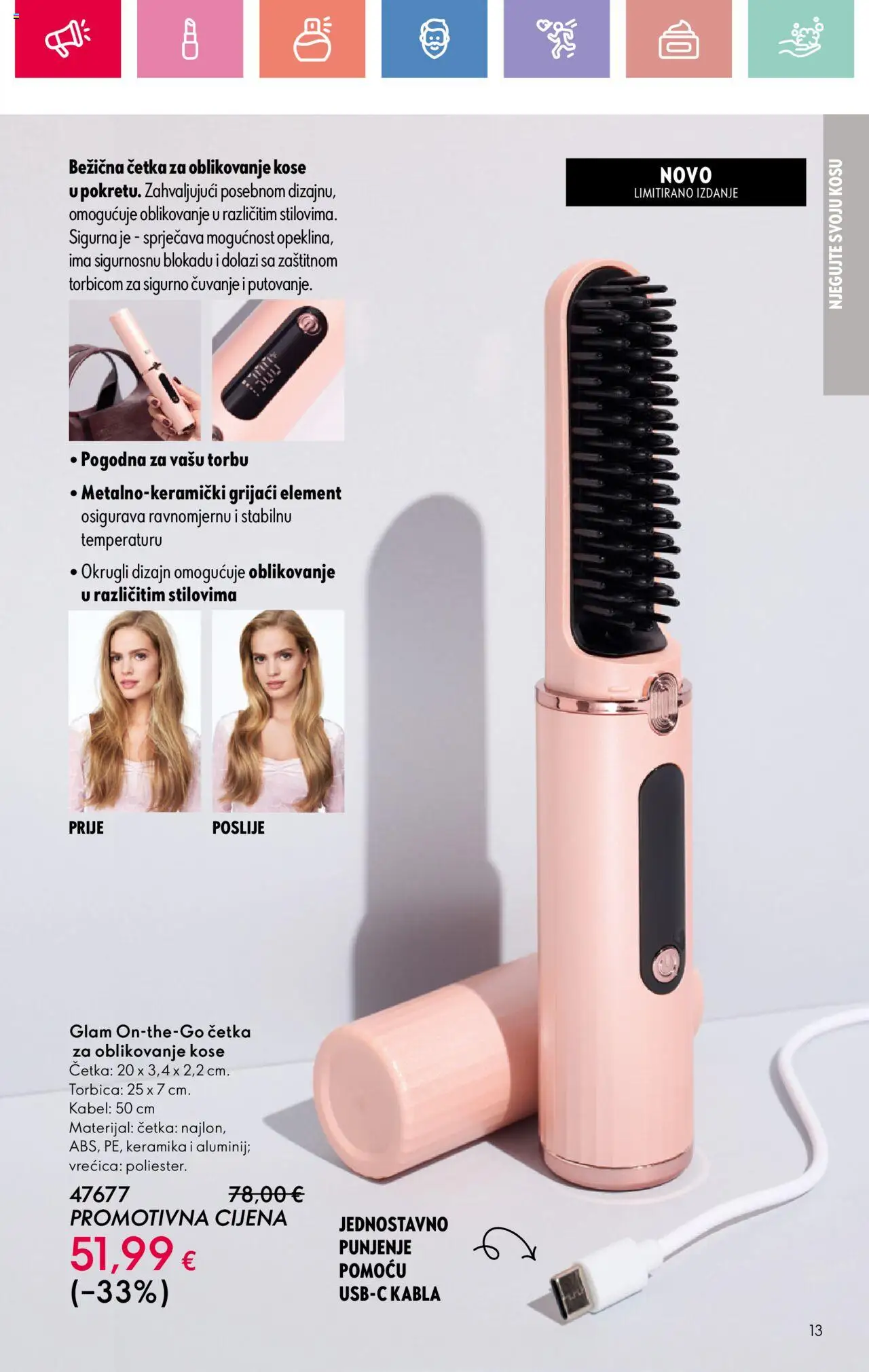 Oriflame katalog | vrijedi od 03.08.2025 | Stranica: 13 | Proizvodi: Četka, Torbica, Kabel