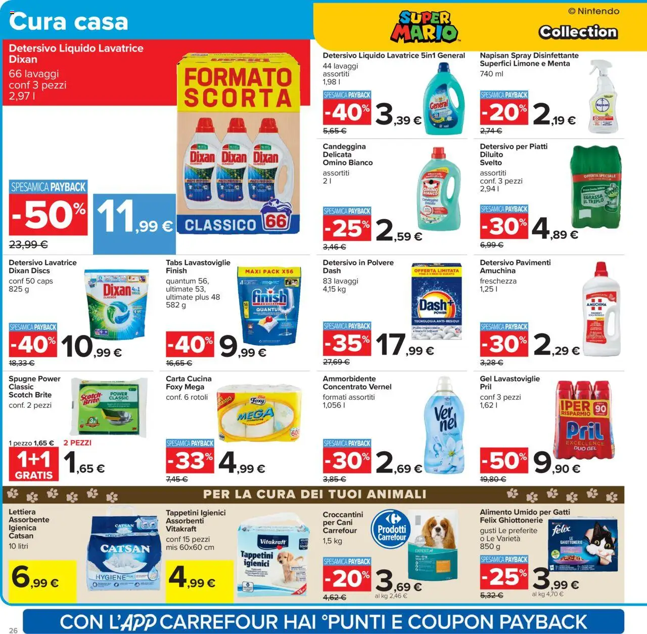Volantino Carrefour del 10.10.2025 | Pagina: 26 | Prodotti: Candeggina, Lavatrice, Lavastoviglie, Menta