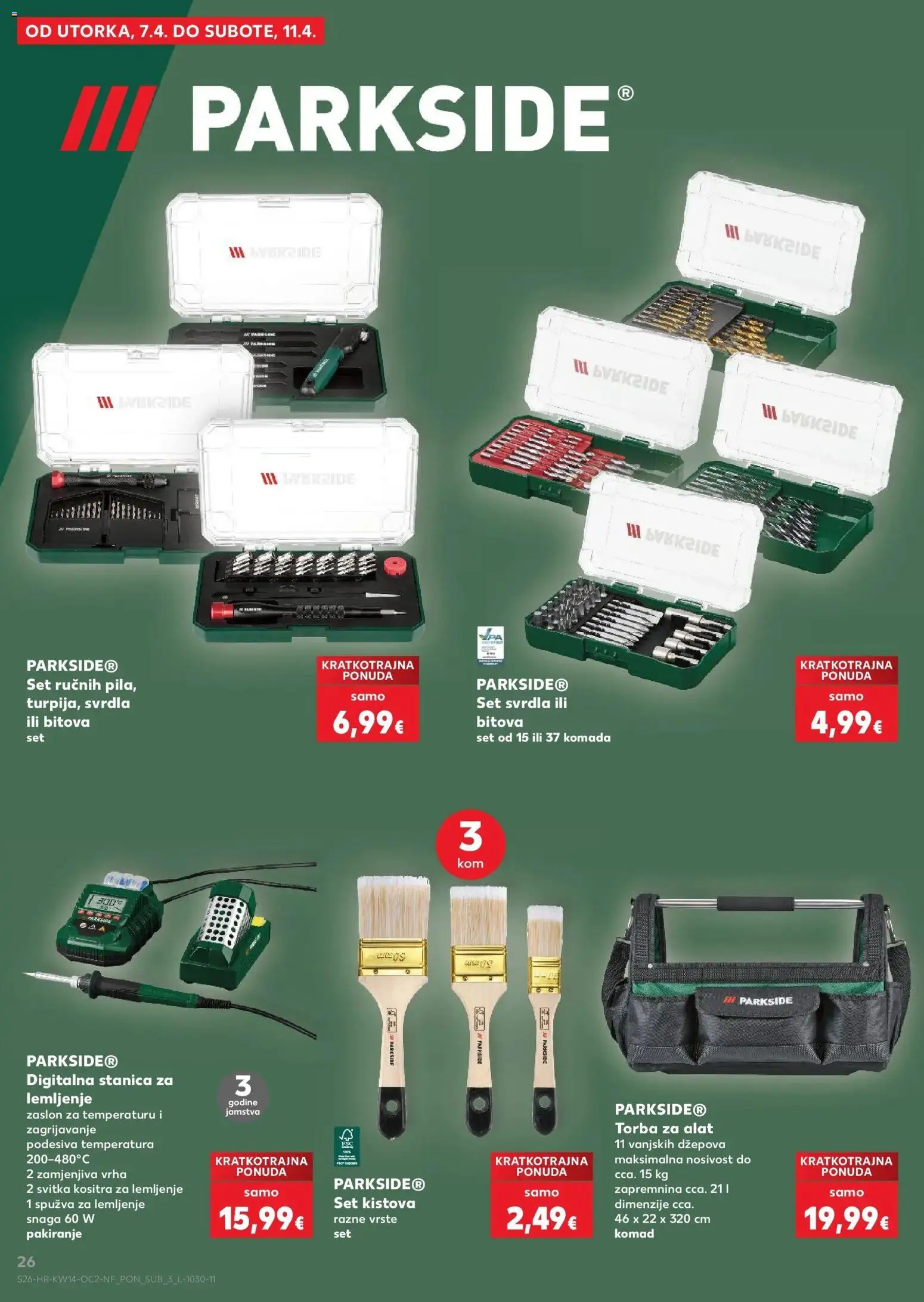 Kaufland katalog | vrijedi od 01.04.2026 | Stranica: 26 | Proizvodi: Spužva, Alat, Torba, Parkside