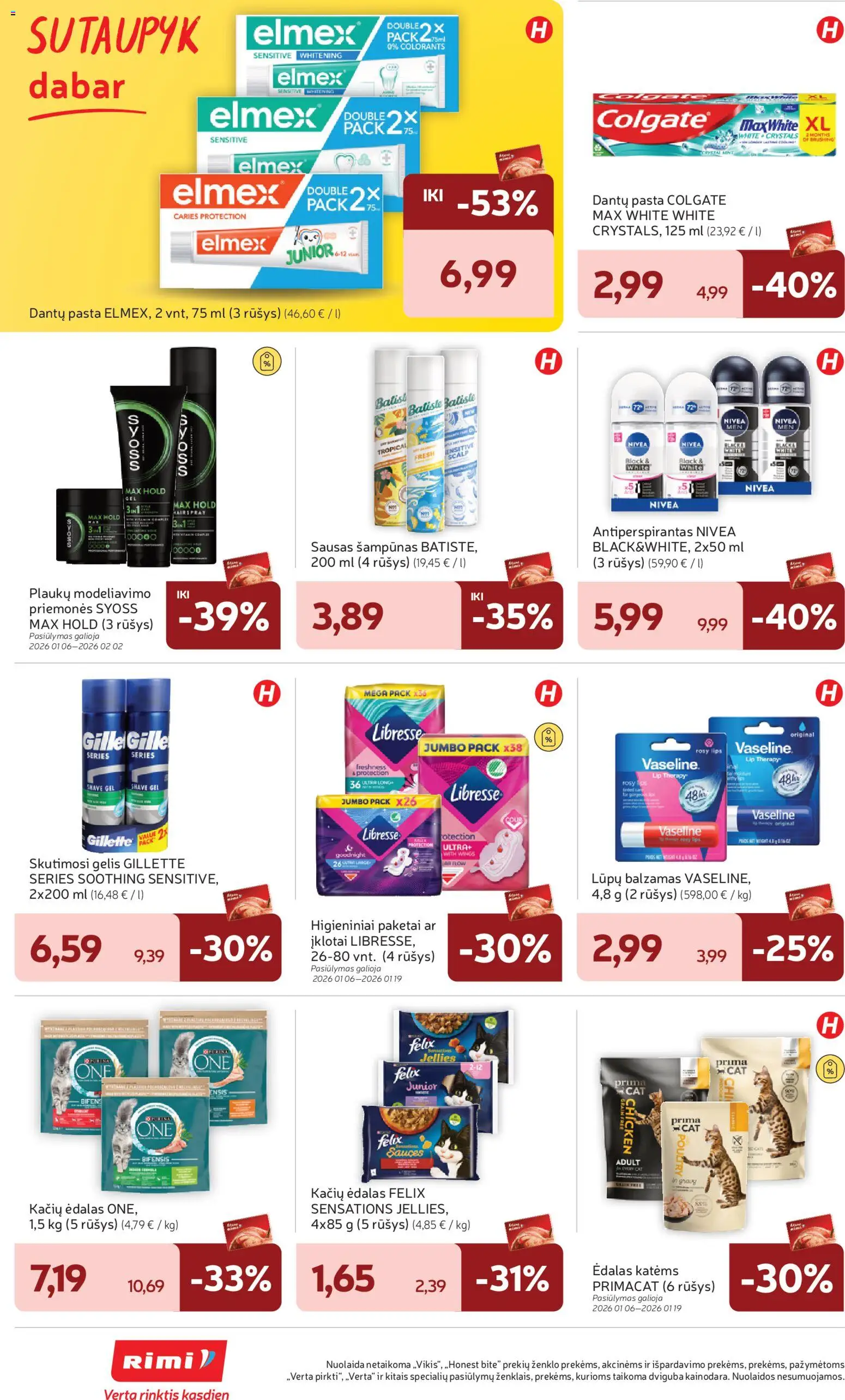 Rimi akcijos nuo 13.01.2026 | Puslapis: 28 | Prekių: Balzamas, Sausas šampūnas, Šampūnas, Antiperspirantas