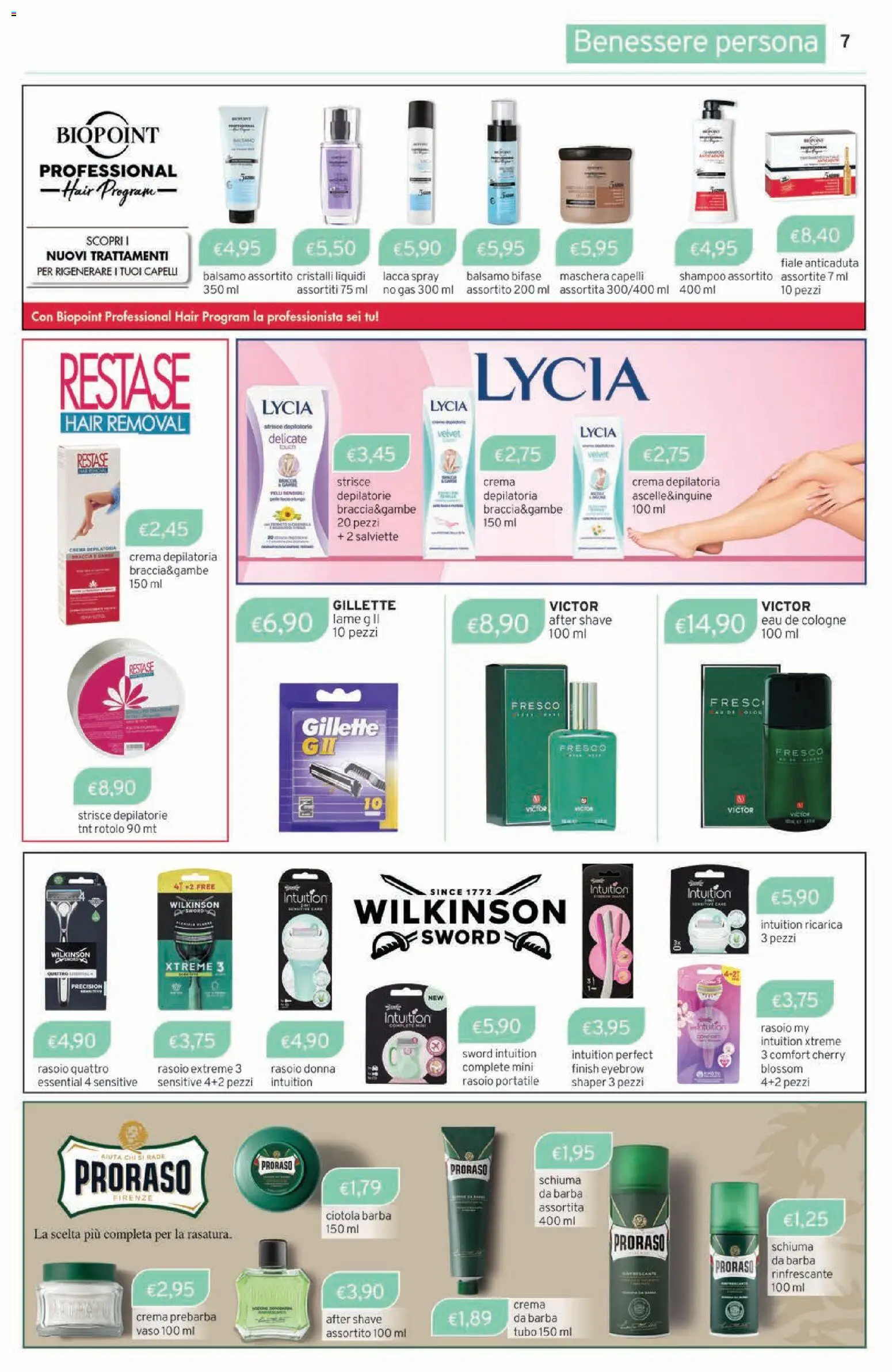 Volantino Sirene Blu del 03.03.2026 | Pagina: 7 | Prodotti: Shampoo, Lacca, Rasoio, Vaso