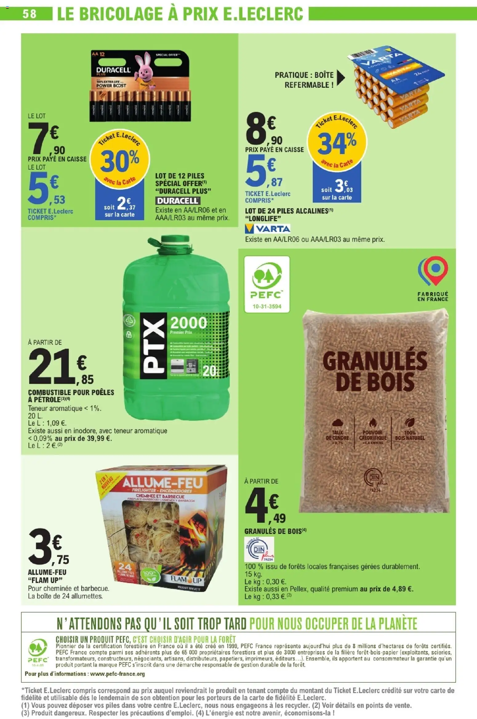 {H1} | Page: 58 | Produits: Barbecue, Combustible, Granules de bois, Piles