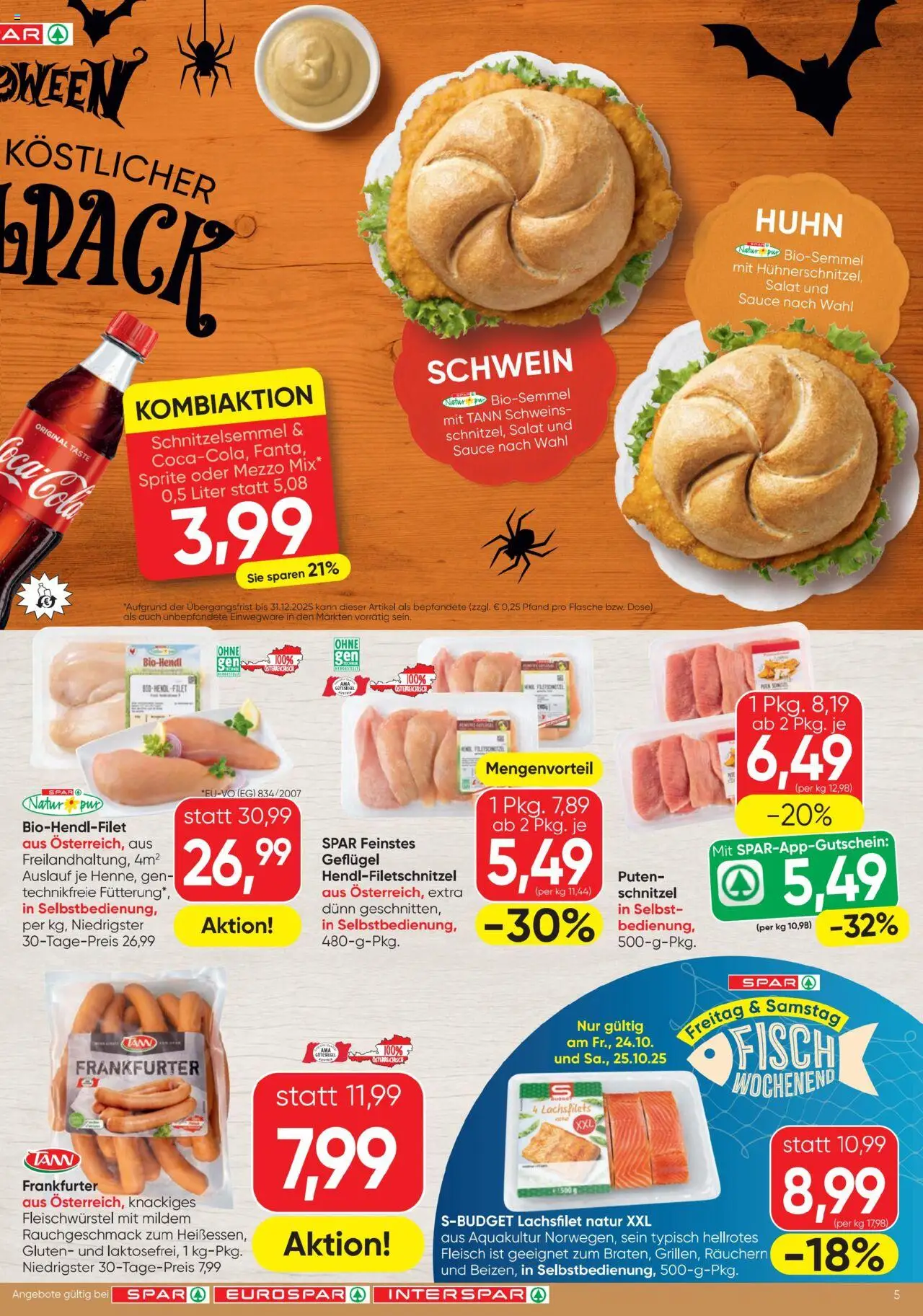 Spar Flugblatt gültig ab 23.10.2025 | Seite: 5 | Produkte: Salat, Fisch