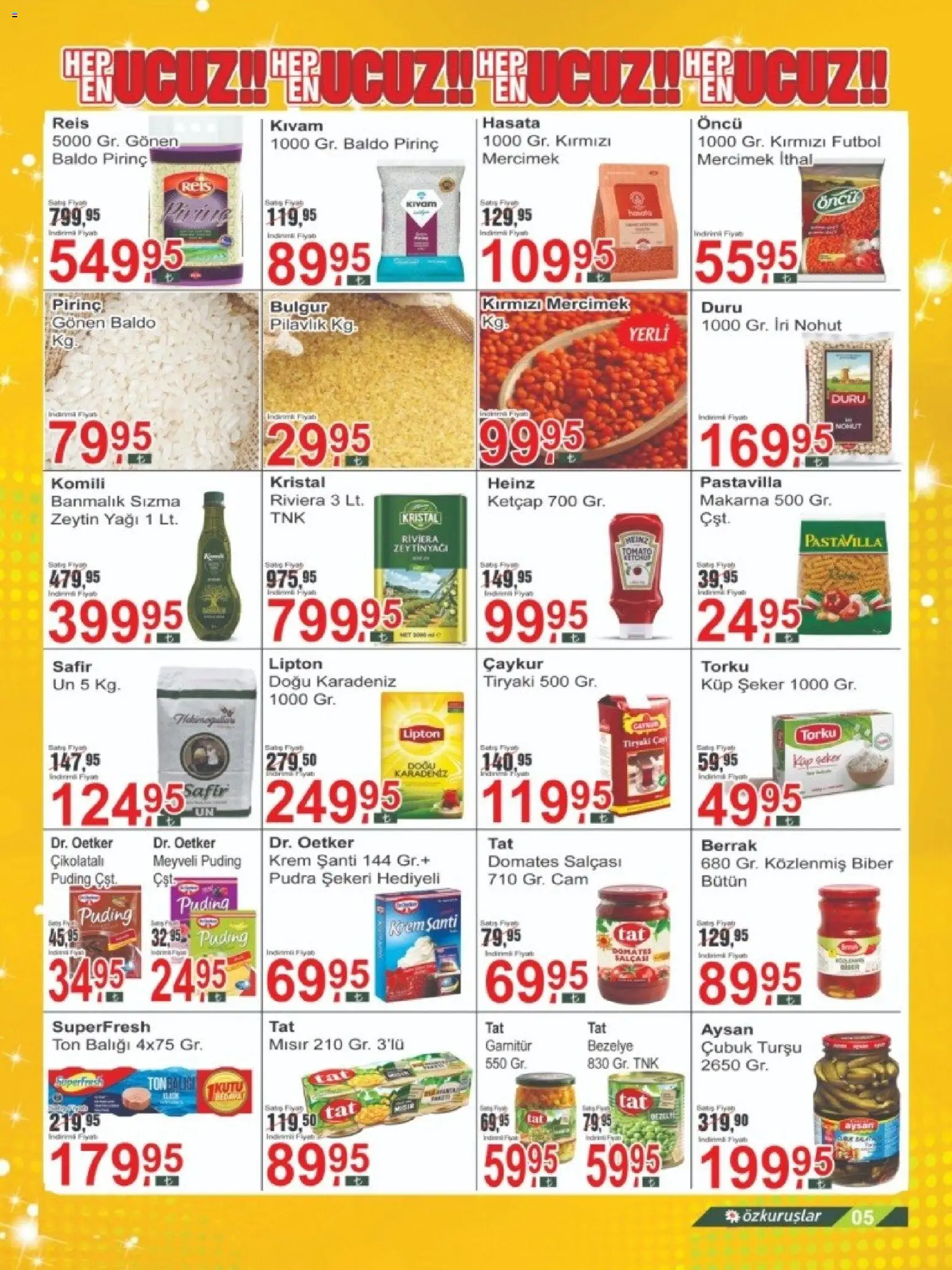 Özkuruşlar Katalog - 11.04.2026 tarihinden itibaren geçerlidir | Sayfa: 5 | Ürünler: Kutu, Ravioli, Ketçap, Bezelye
