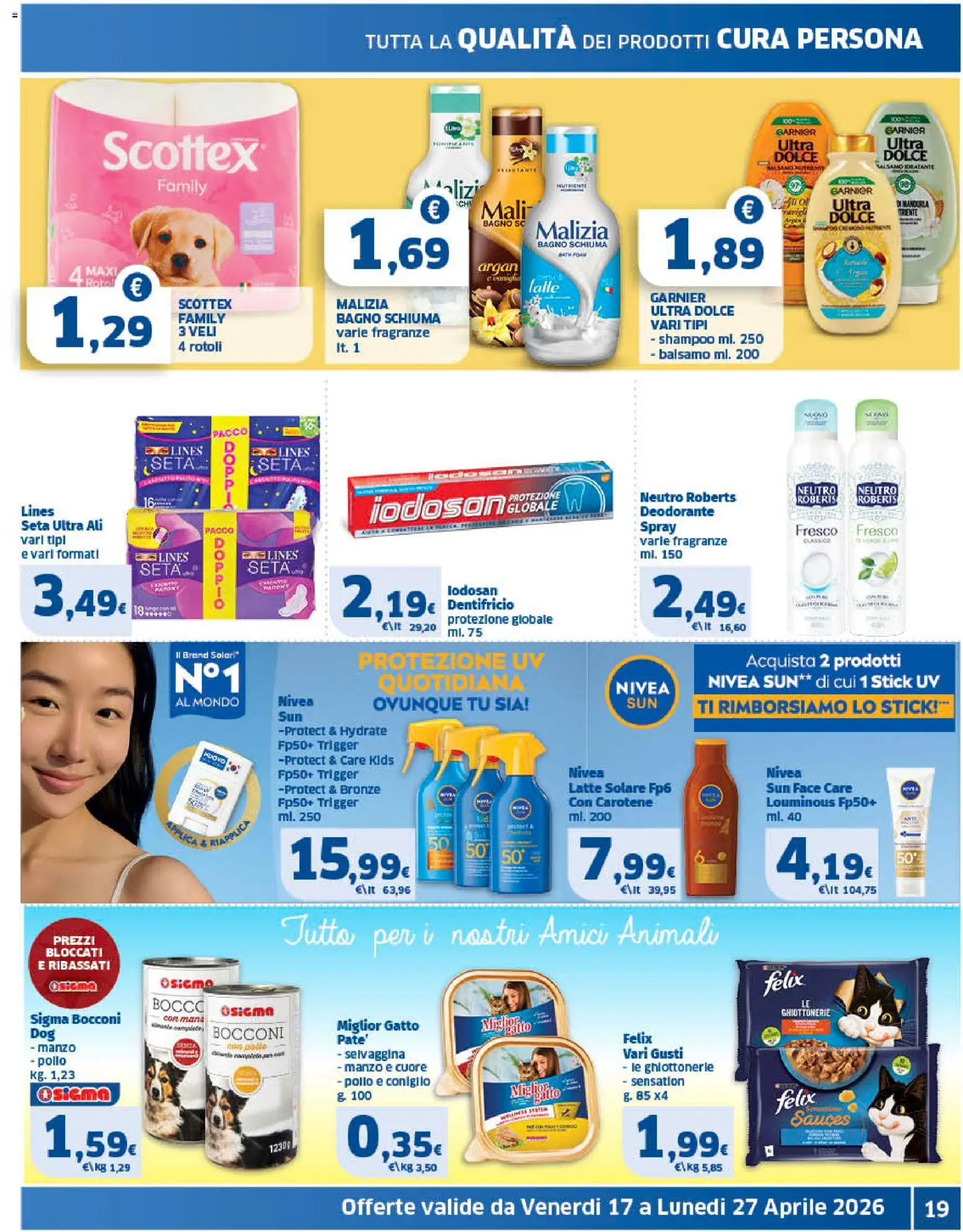 Volantino SIGMA del 17.04.2026 | Pagina: 19 | Prodotti: Shampoo, Dentifricio, Manzo, Bagno