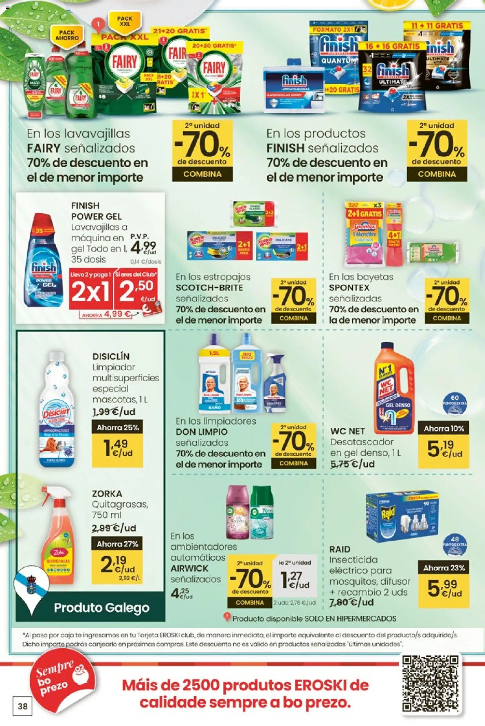 Eroski ¿Quieres ahorrar conmigo? │ válido desde el 26.03.2026 | Página: 38 | Productos: Té, Lavavajillas, Caja